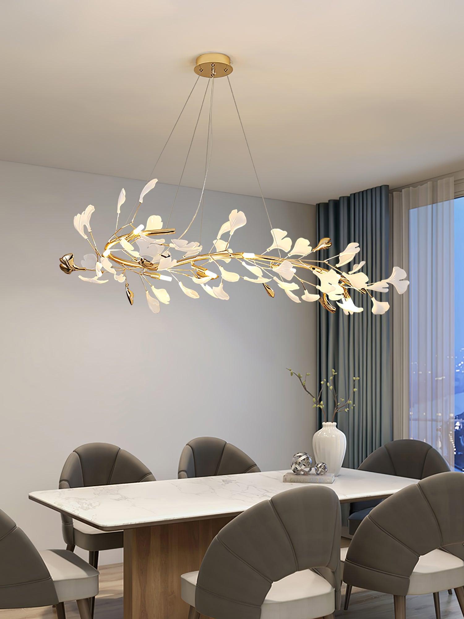 Twilight Branches Ceramic Gingko Chandelier T