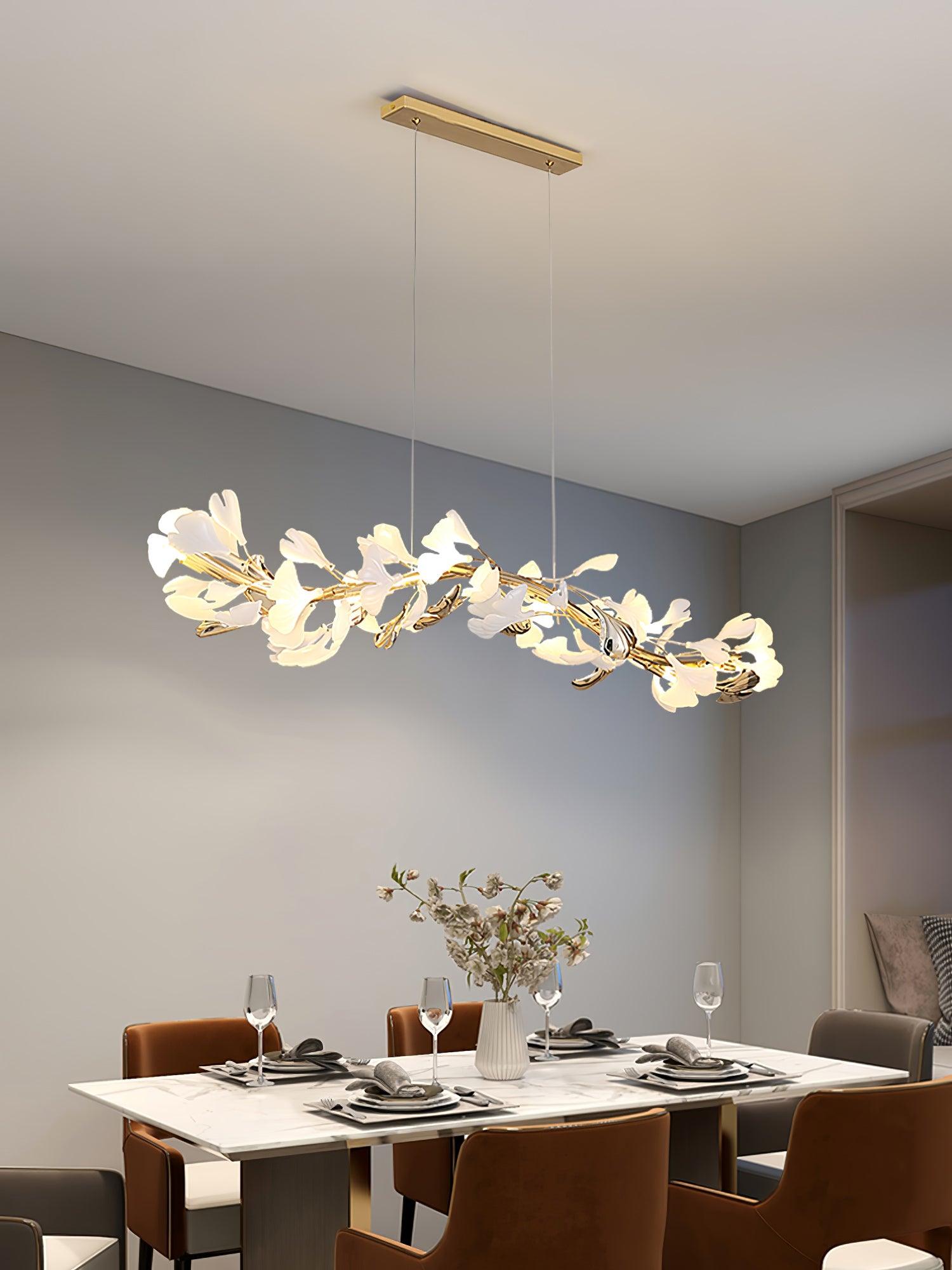 Twilight Branches Ceramic Gingko Chandelier T