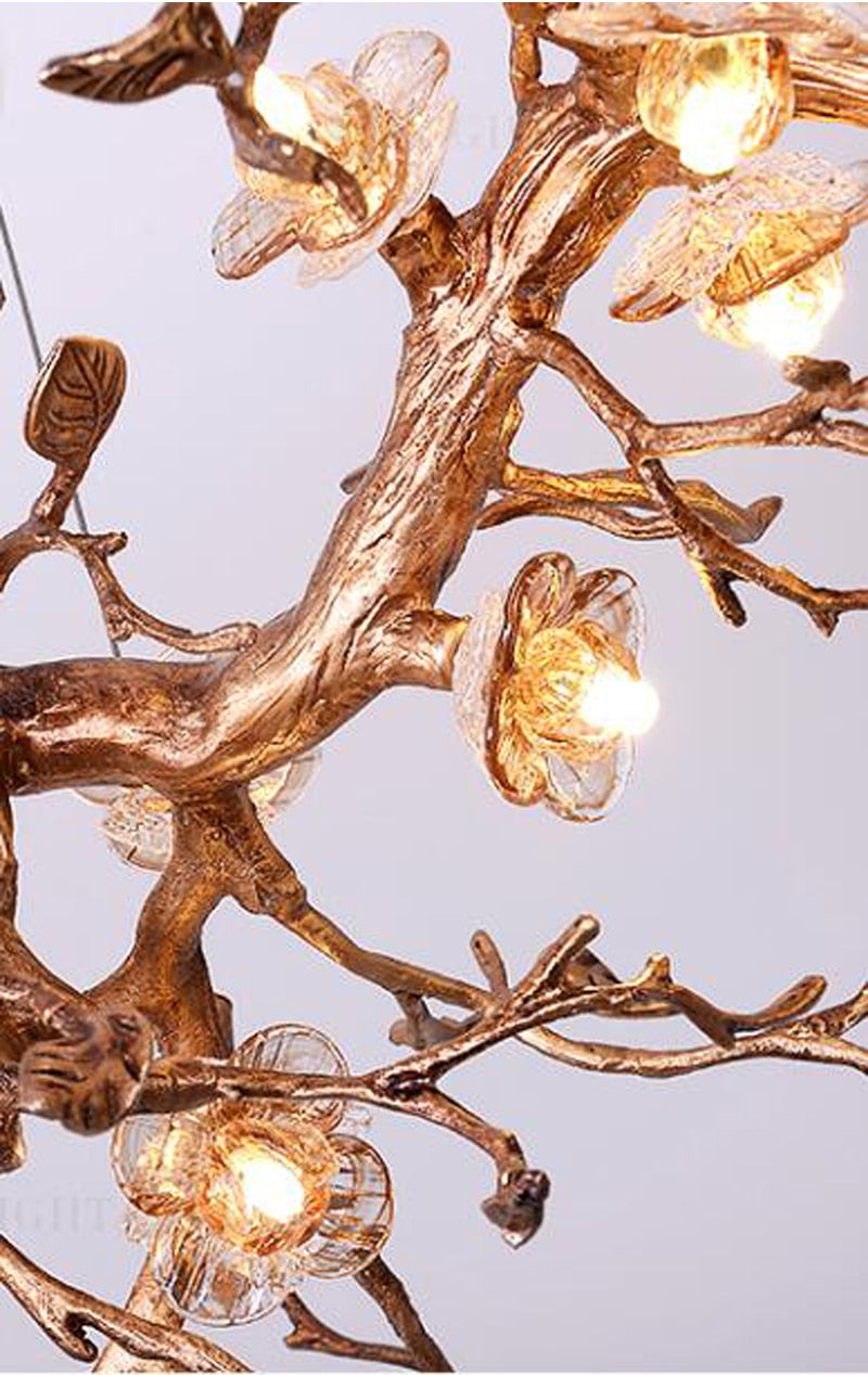 Flora Glass Flower Tree Branch Chandelier