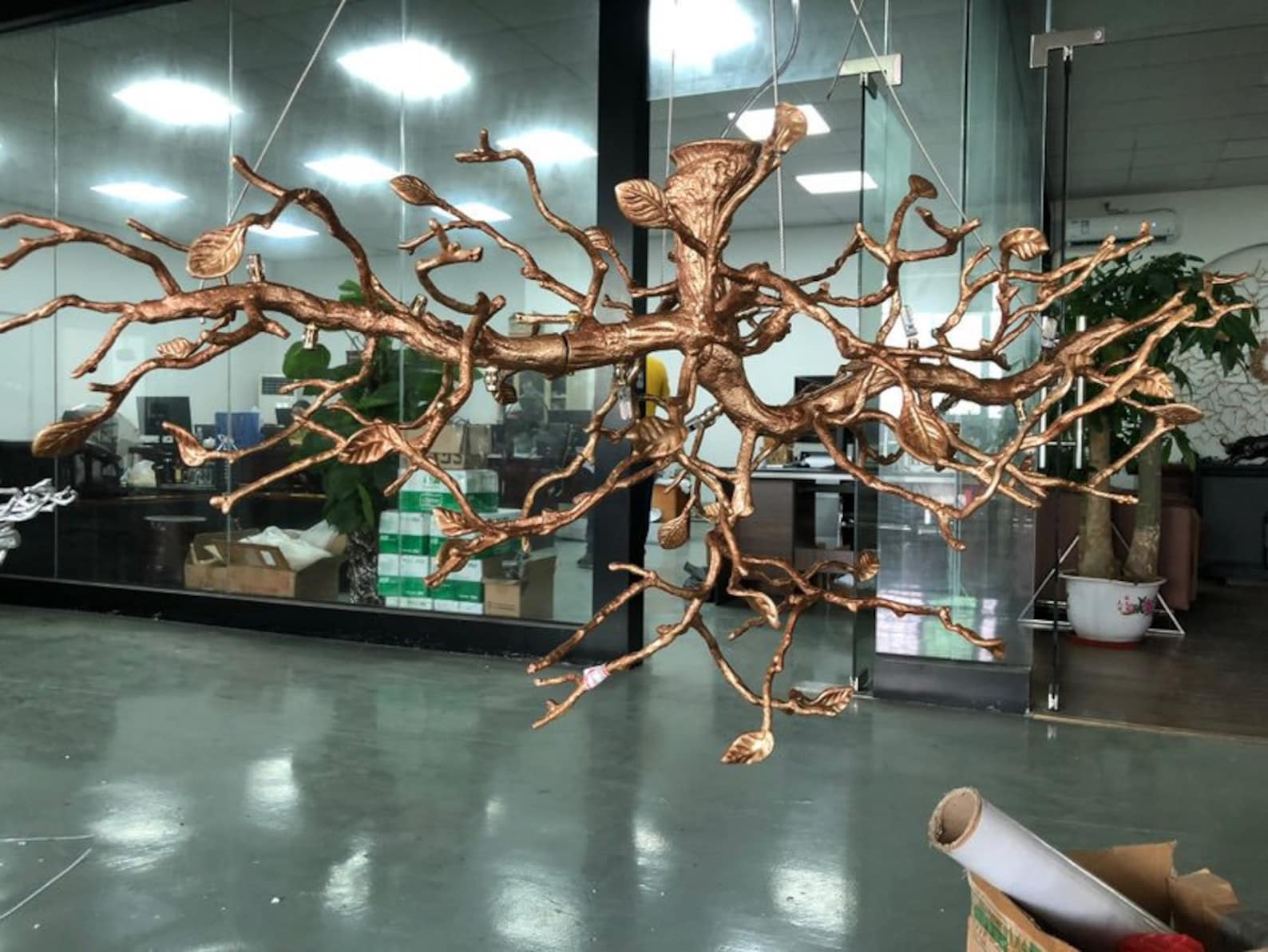 Flora Glass Flower Tree Branch Chandelier