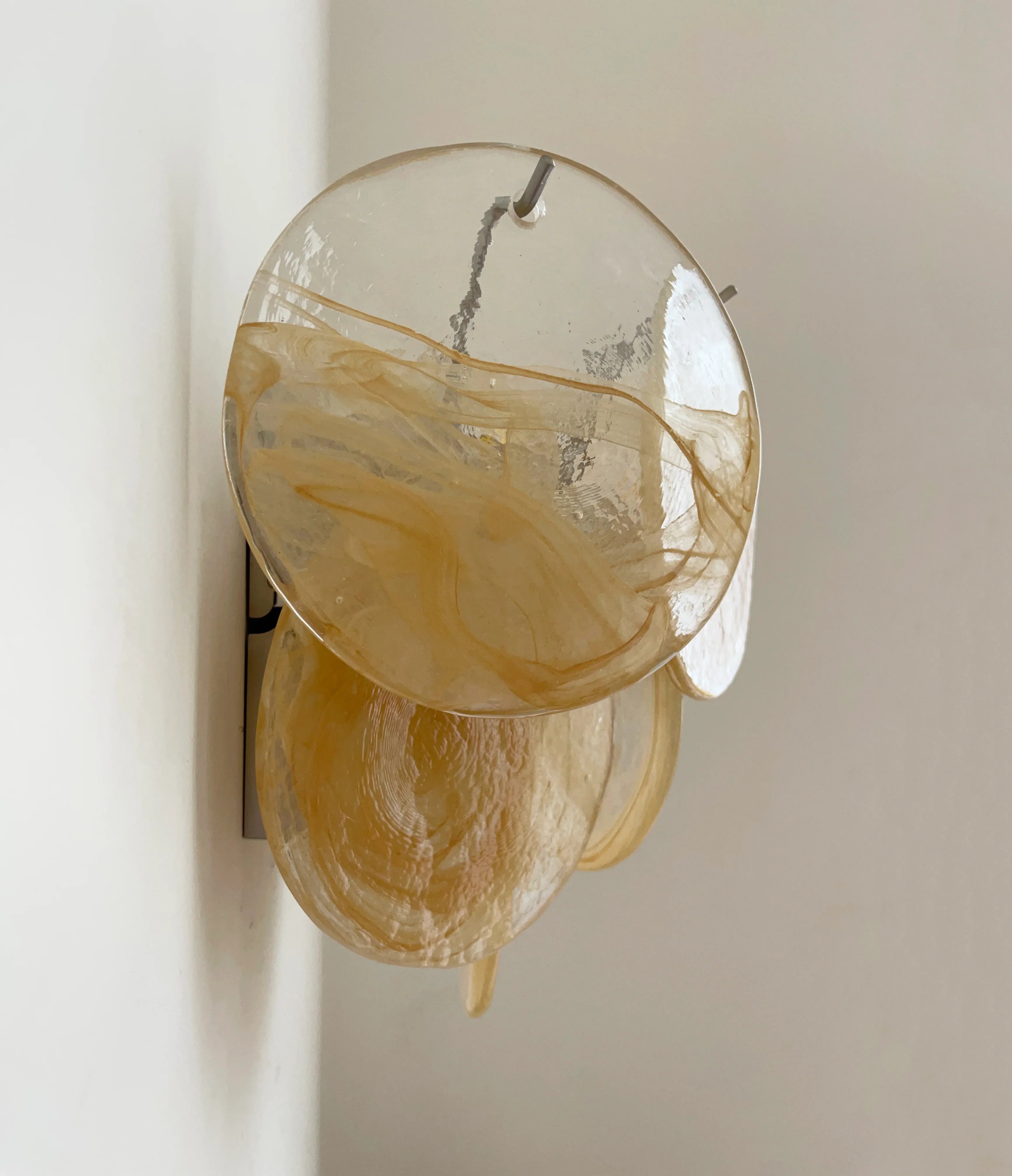 Gold Vintage Murano Glass Wall Lamp 13.4"