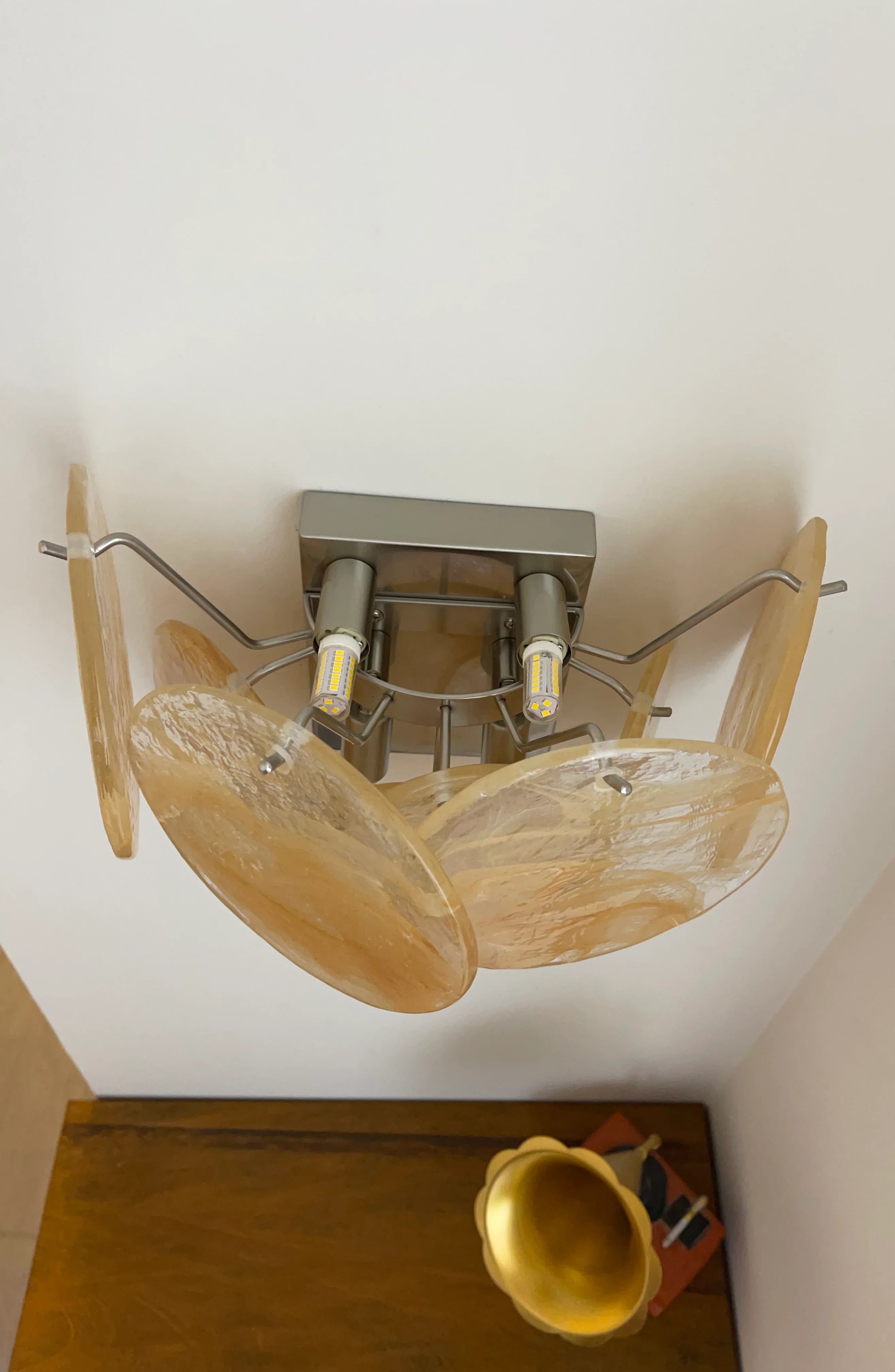 Gold Vintage Murano Glass Wall Lamp 13.4"