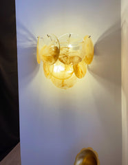 Gold Vintage Murano Glass Wall Lamp 13.4"