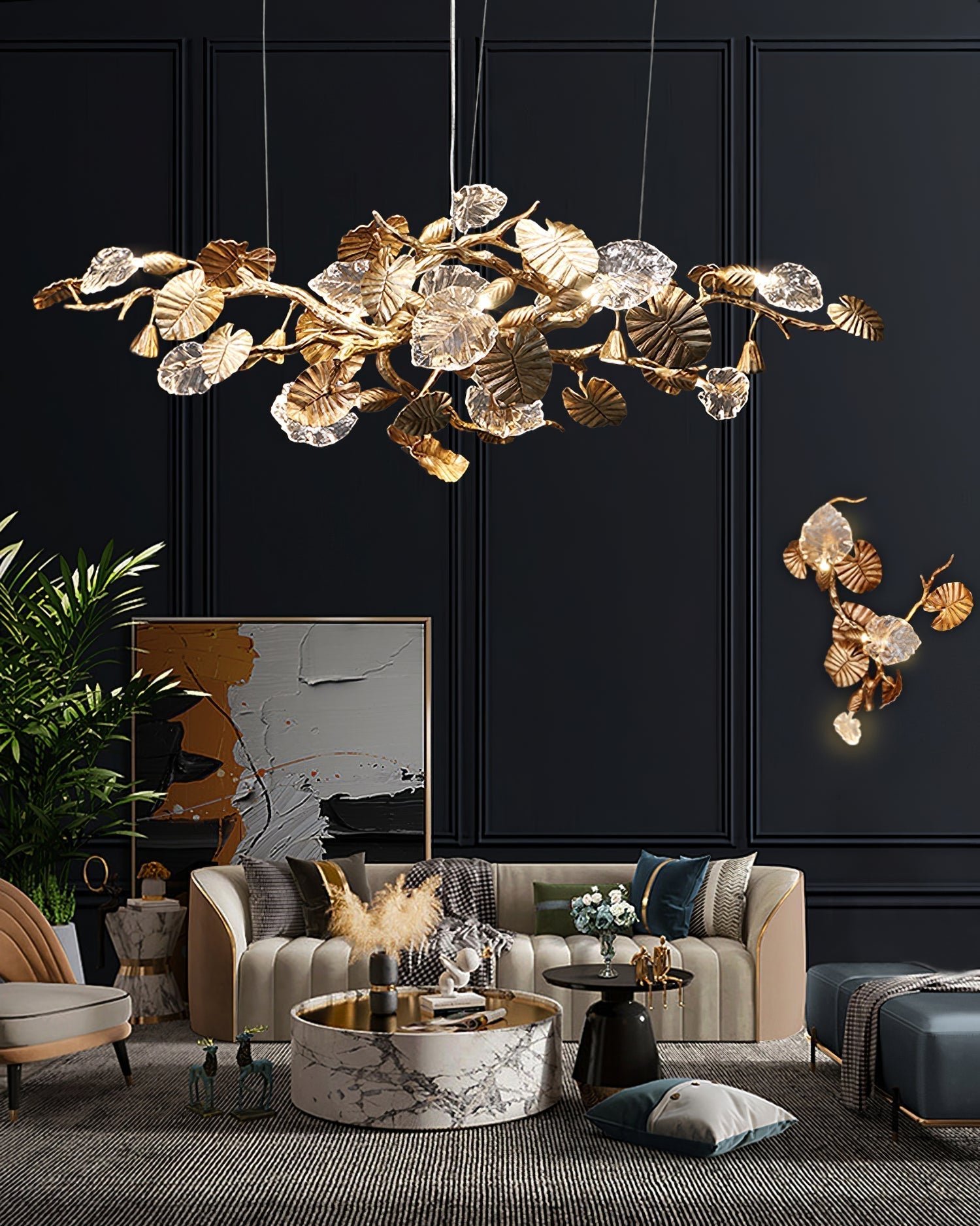 Gold Leaf Chandelier