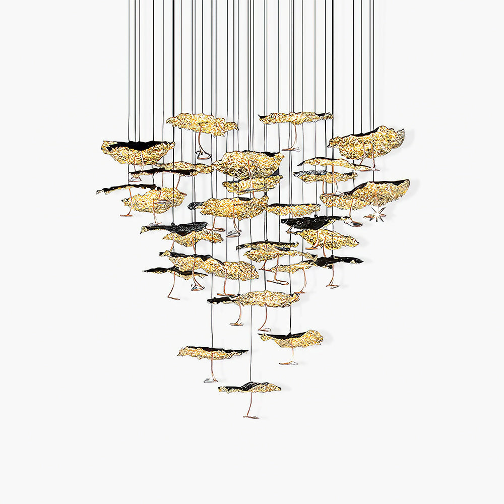 Naniv Brass Shade Aviary Constellation Chandelier