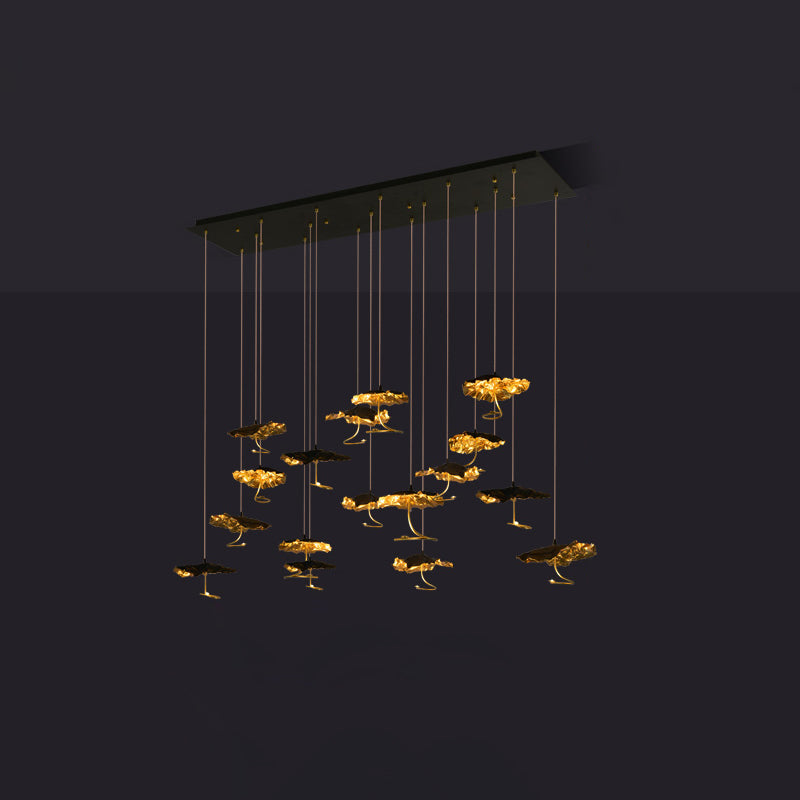 Naniv Brass Shade Aviary Constellation Chandelier