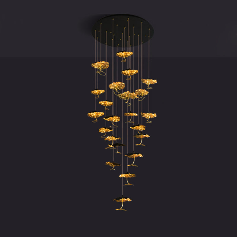Naniv Brass Shade Aviary Constellation Chandelier