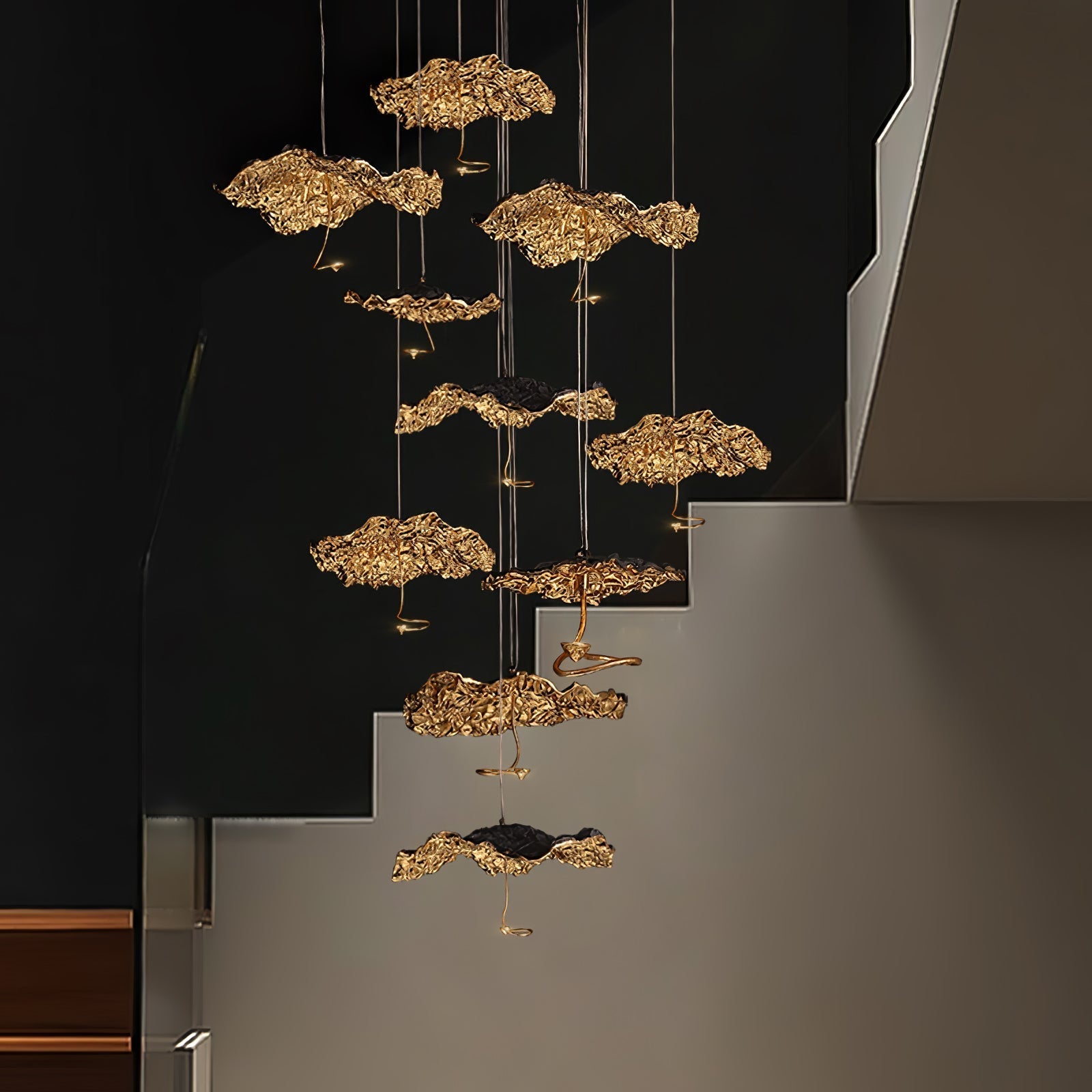 Naniv Brass Shade Aviary Constellation Chandelier