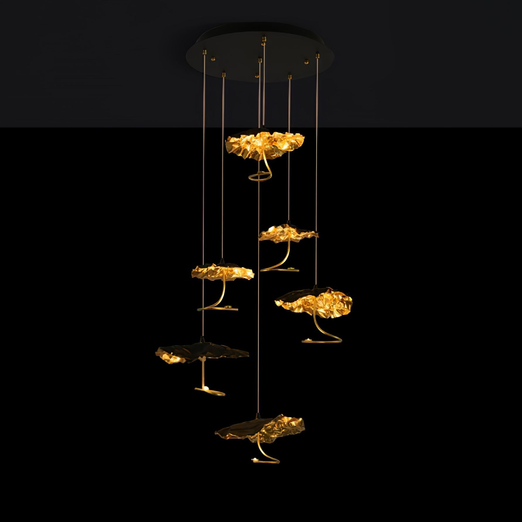 Naniv Brass Shade Aviary Constellation Chandelier