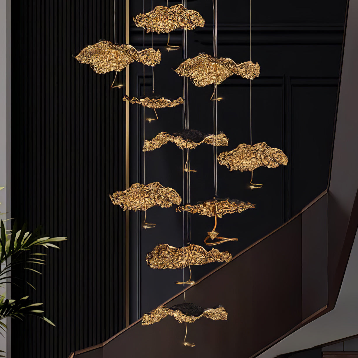 Naniv Brass Shade Aviary Constellation Chandelier