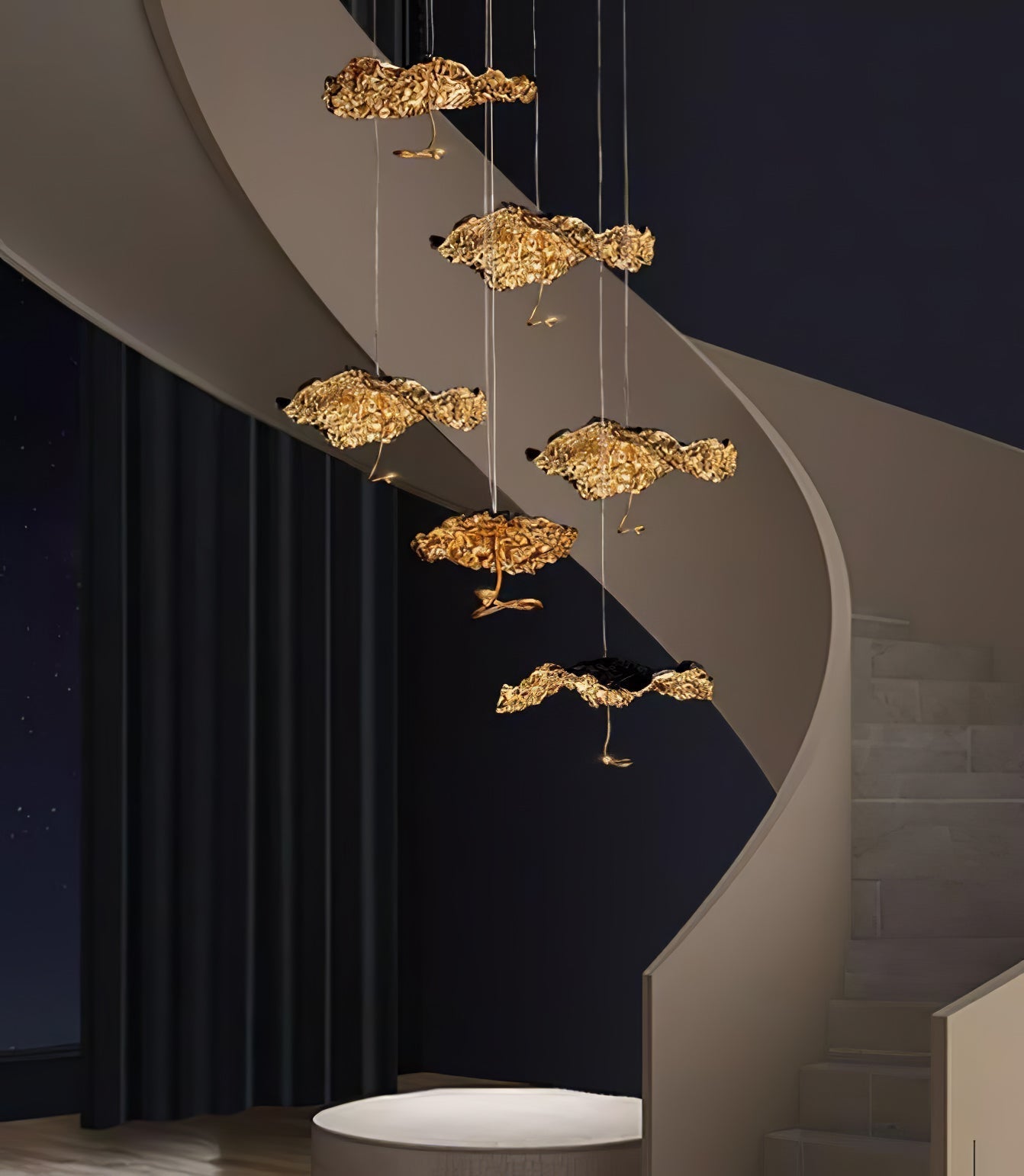 Naniv Brass Shade Aviary Constellation Chandelier