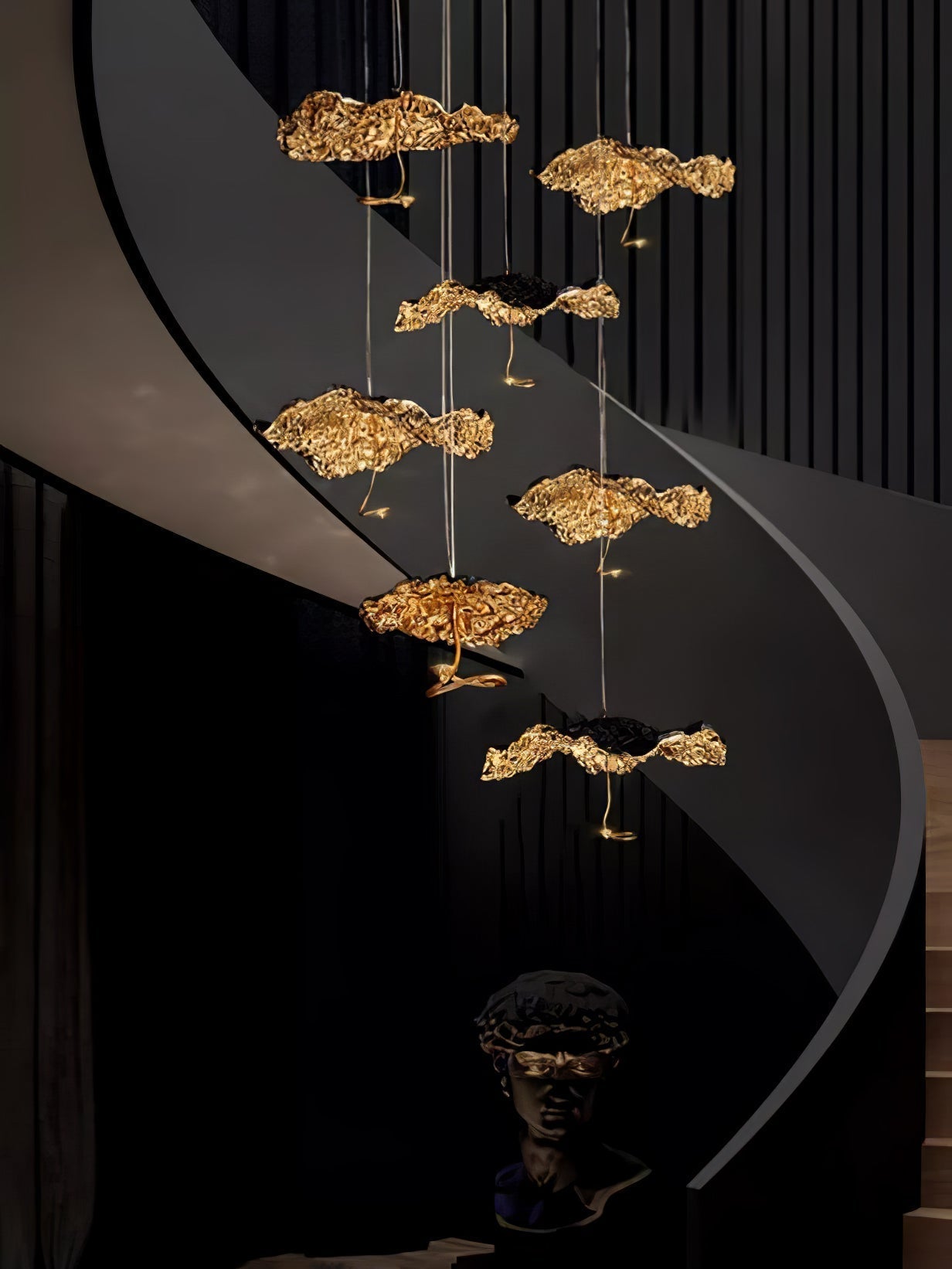 Naniv Brass Shade Aviary Constellation Chandelier