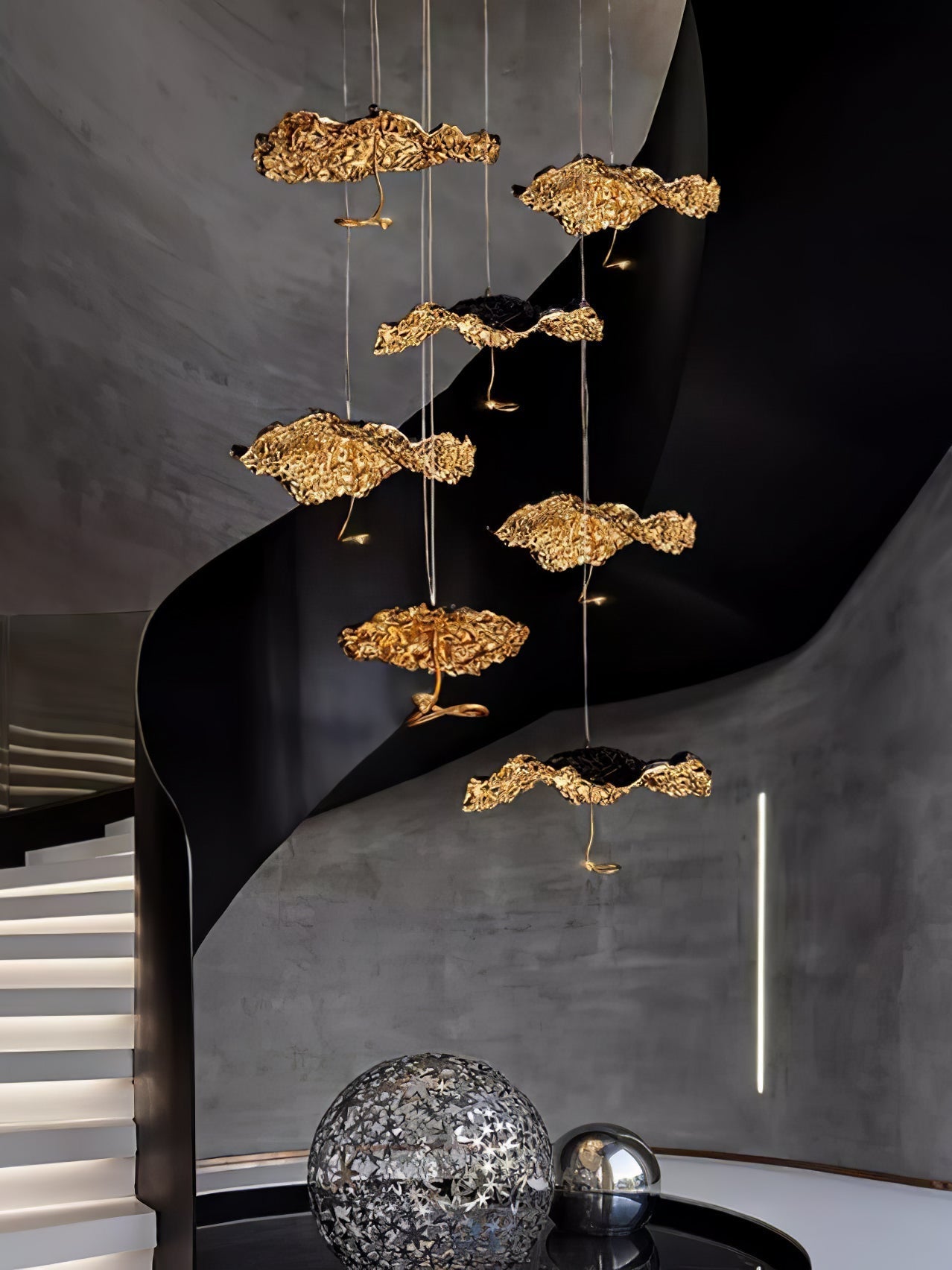 Naniv Brass Shade Aviary Constellation Chandelier