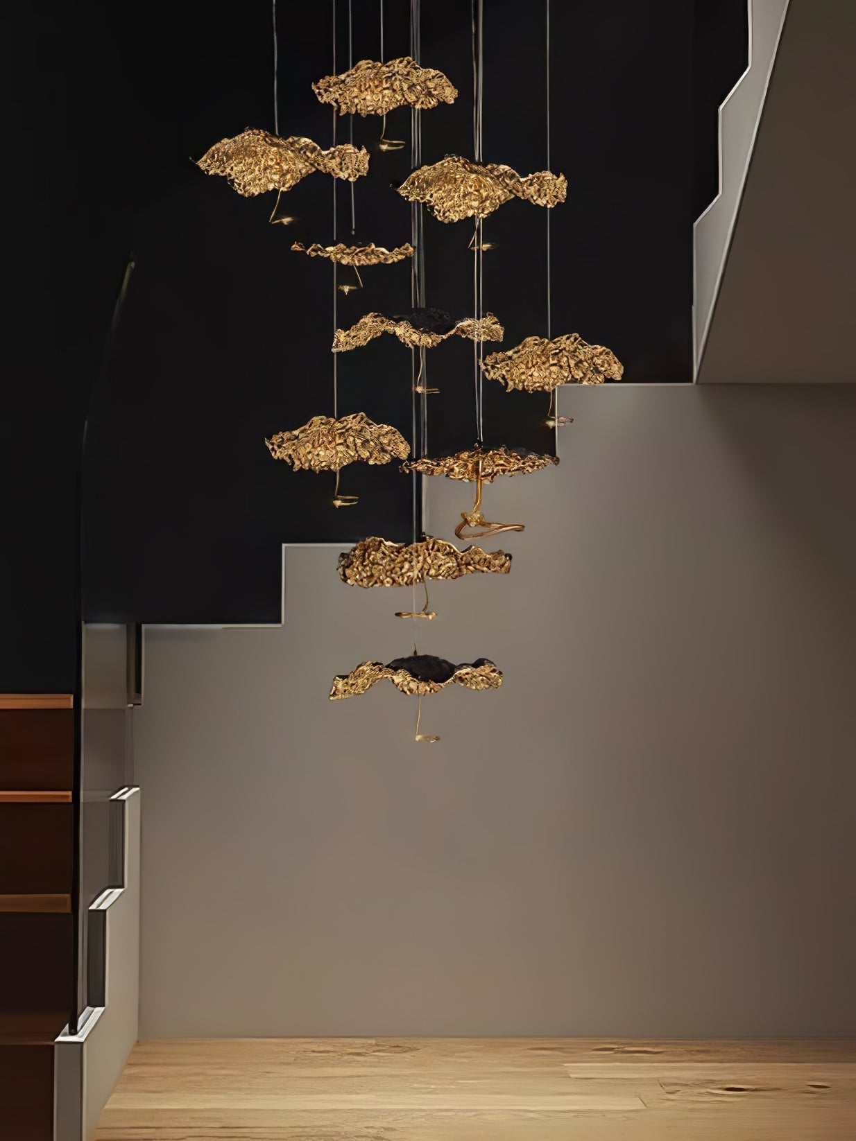 Naniv Brass Shade Aviary Constellation Chandelier