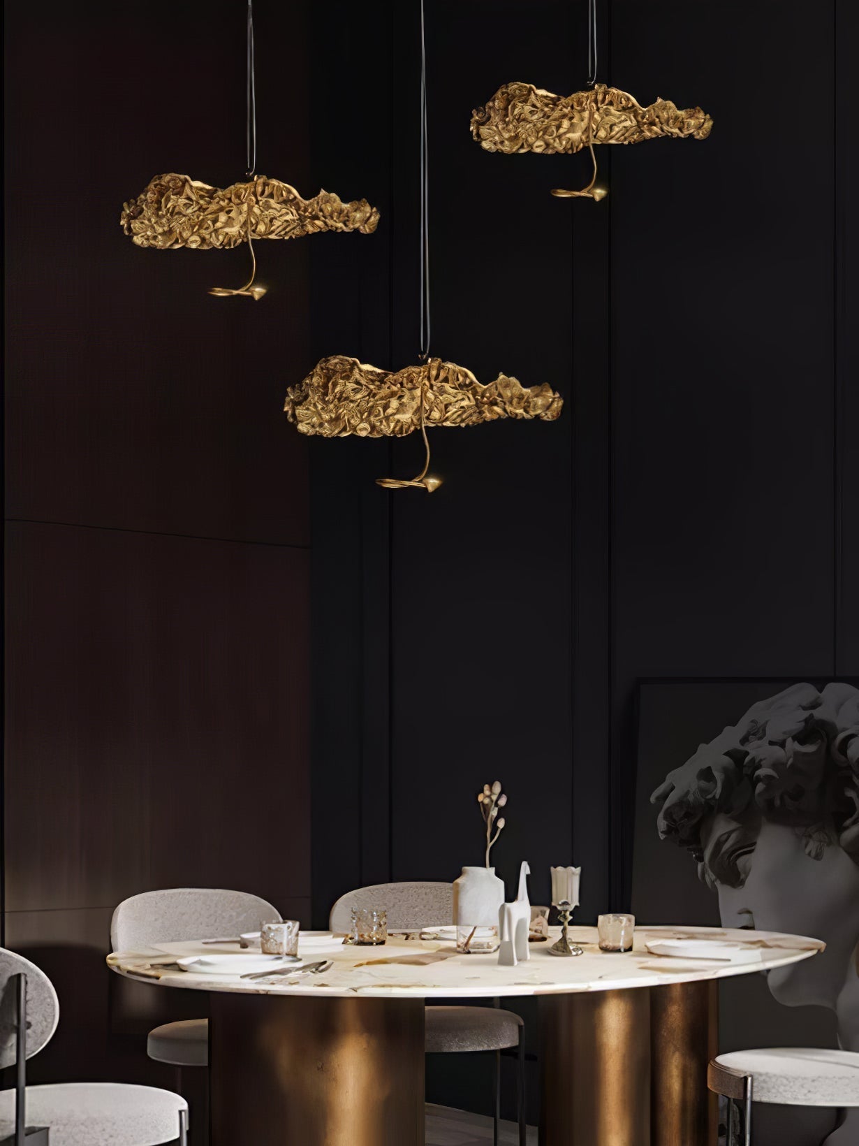 Naniv Brass Shade Aviary Constellation Chandelier