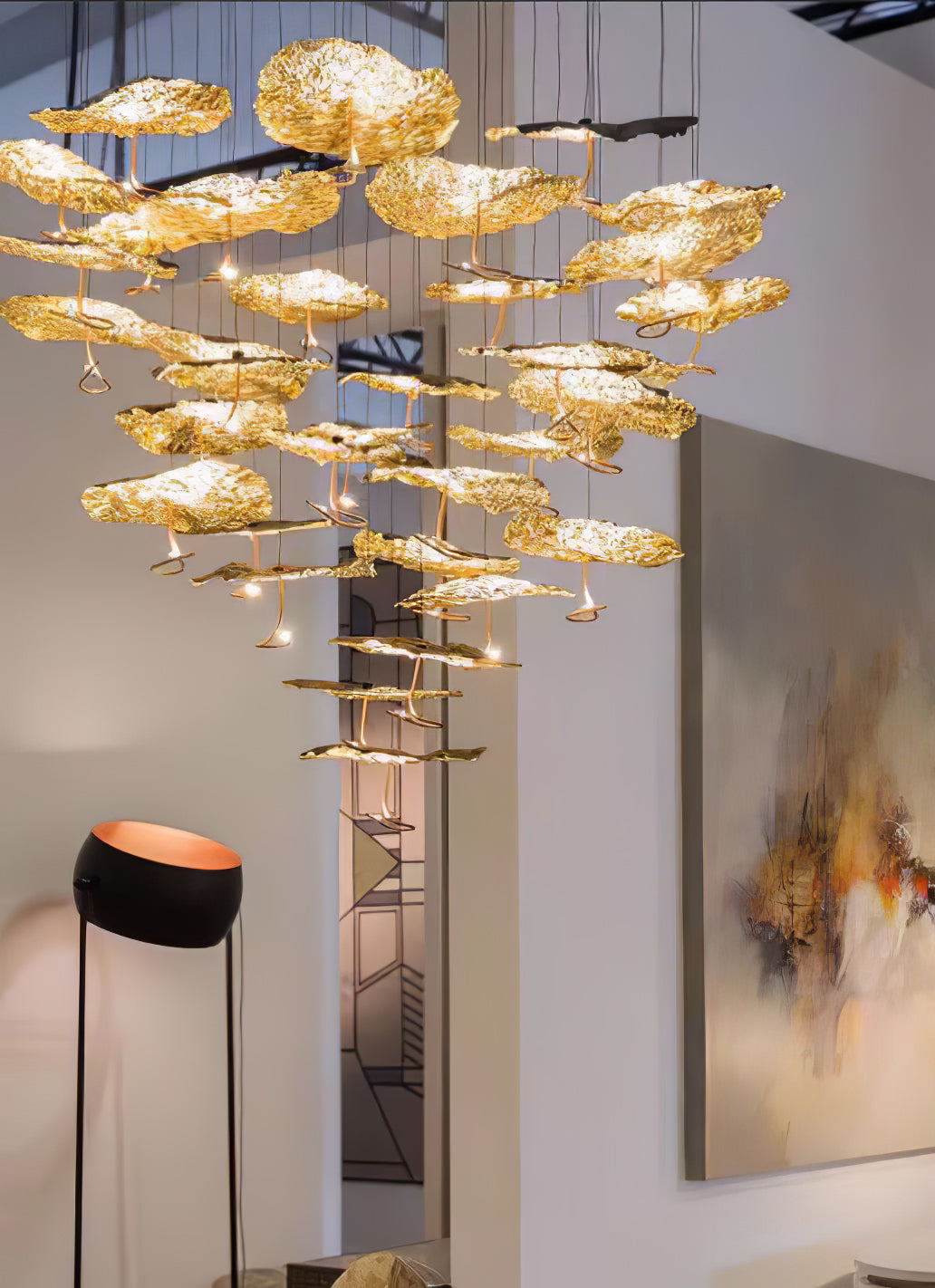 Naniv Brass Shade Aviary Constellation Chandelier