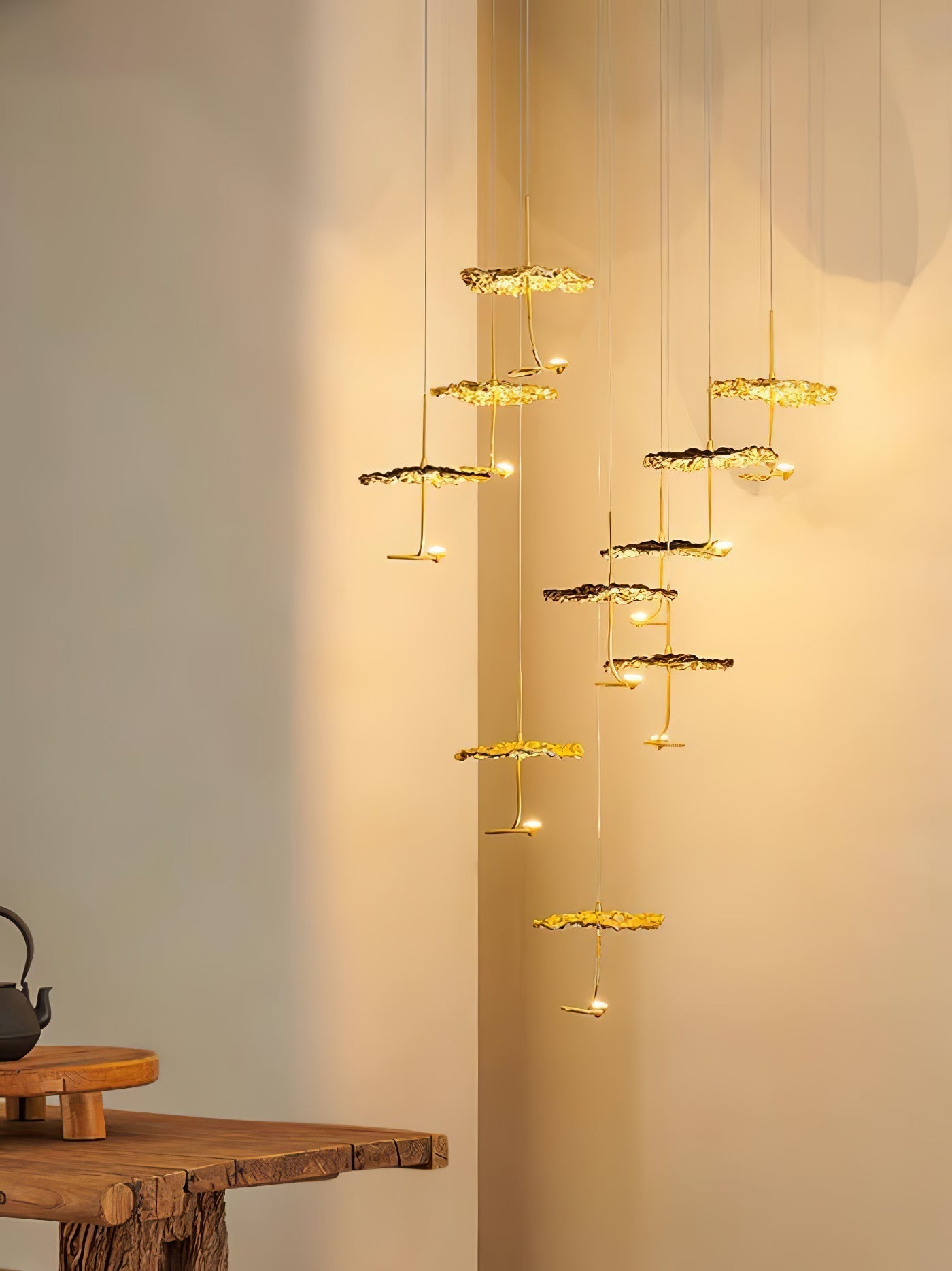 Naniv Brass Shade Aviary Constellation Chandelier