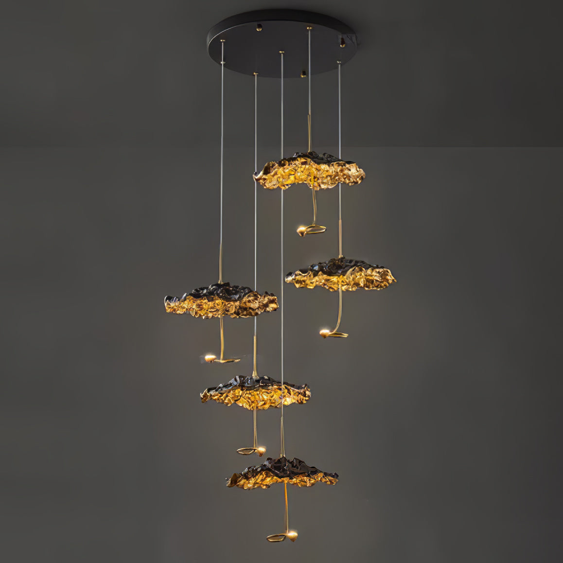 Naniv Brass Shade Aviary Constellation Chandelier