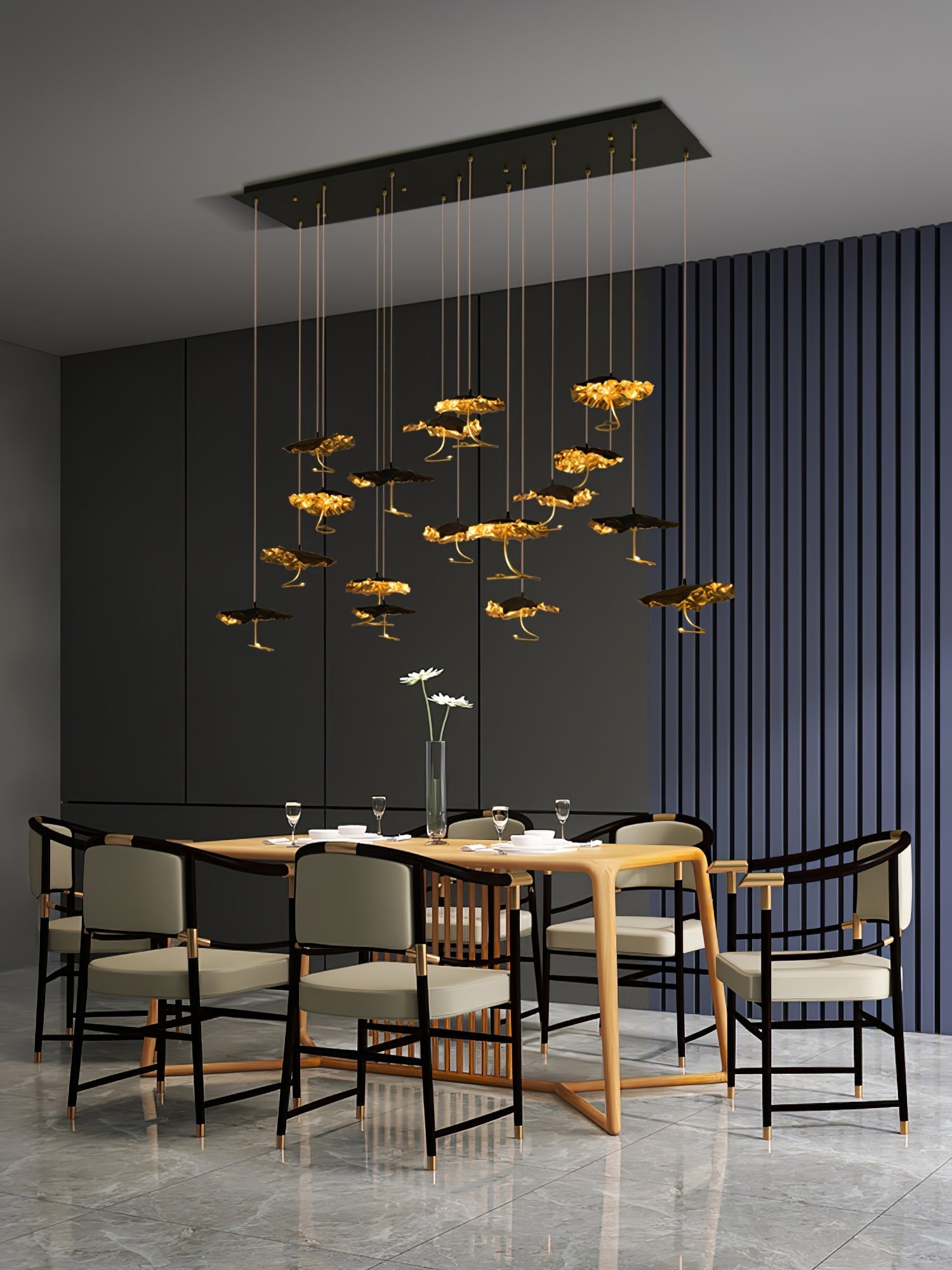 Naniv Brass Shade Aviary Constellation Chandelier