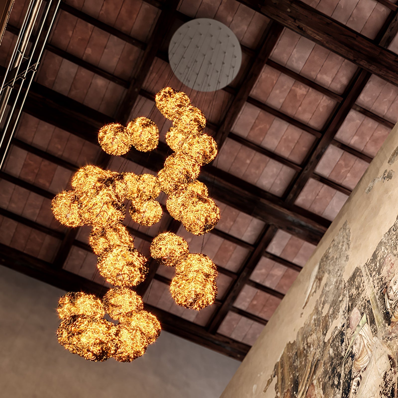 Naniv Brass Shade Aviary Constellation Chandelier