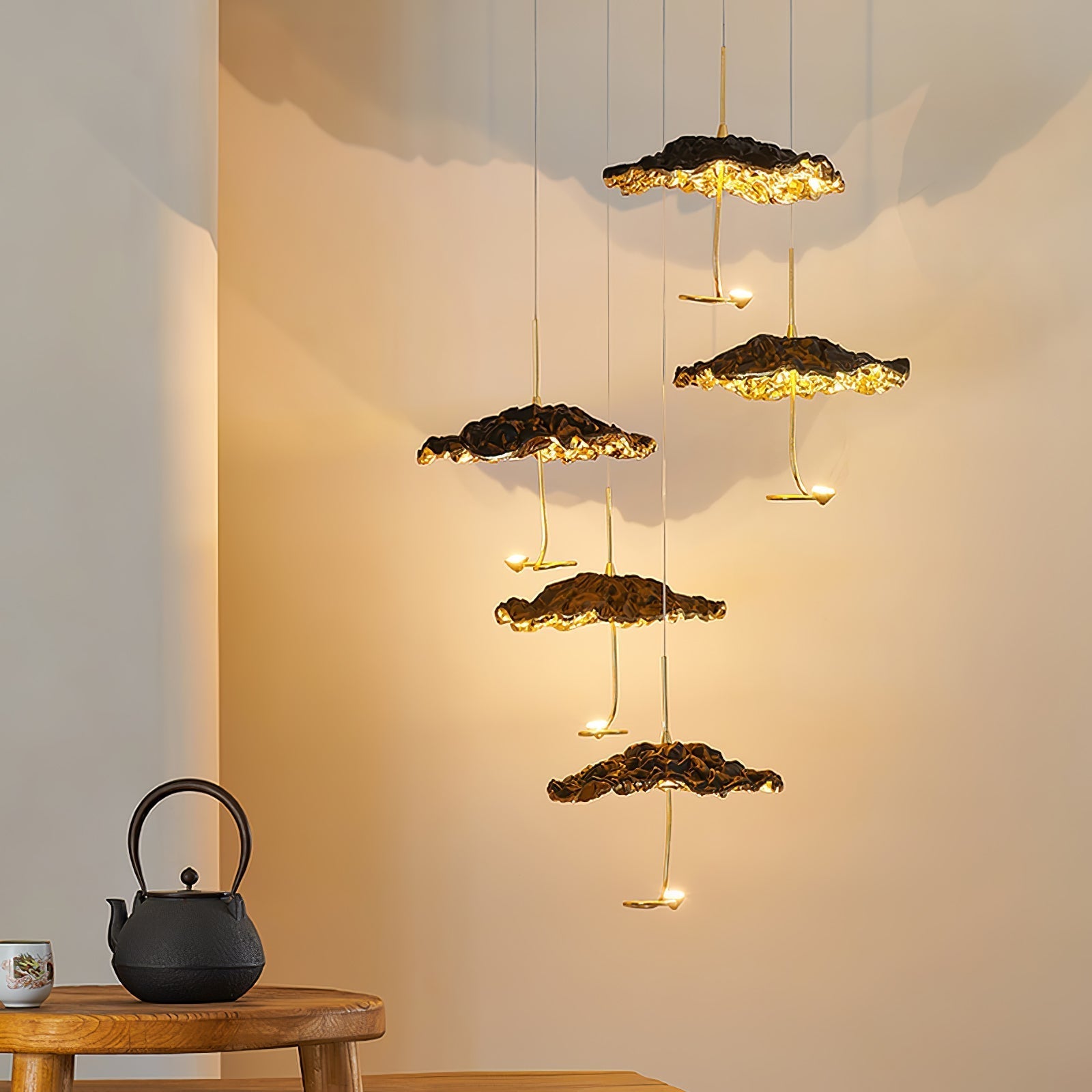Naniv Brass Shade Aviary Constellation Chandelier