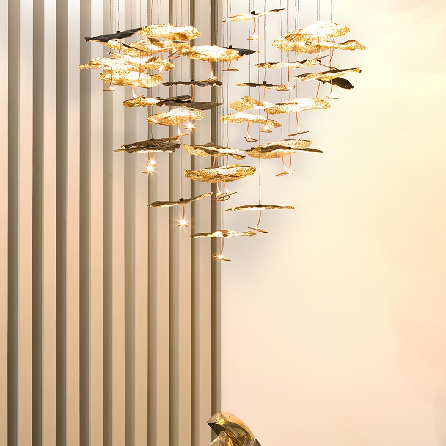 Naniv Brass Shade Aviary Constellation Chandelier