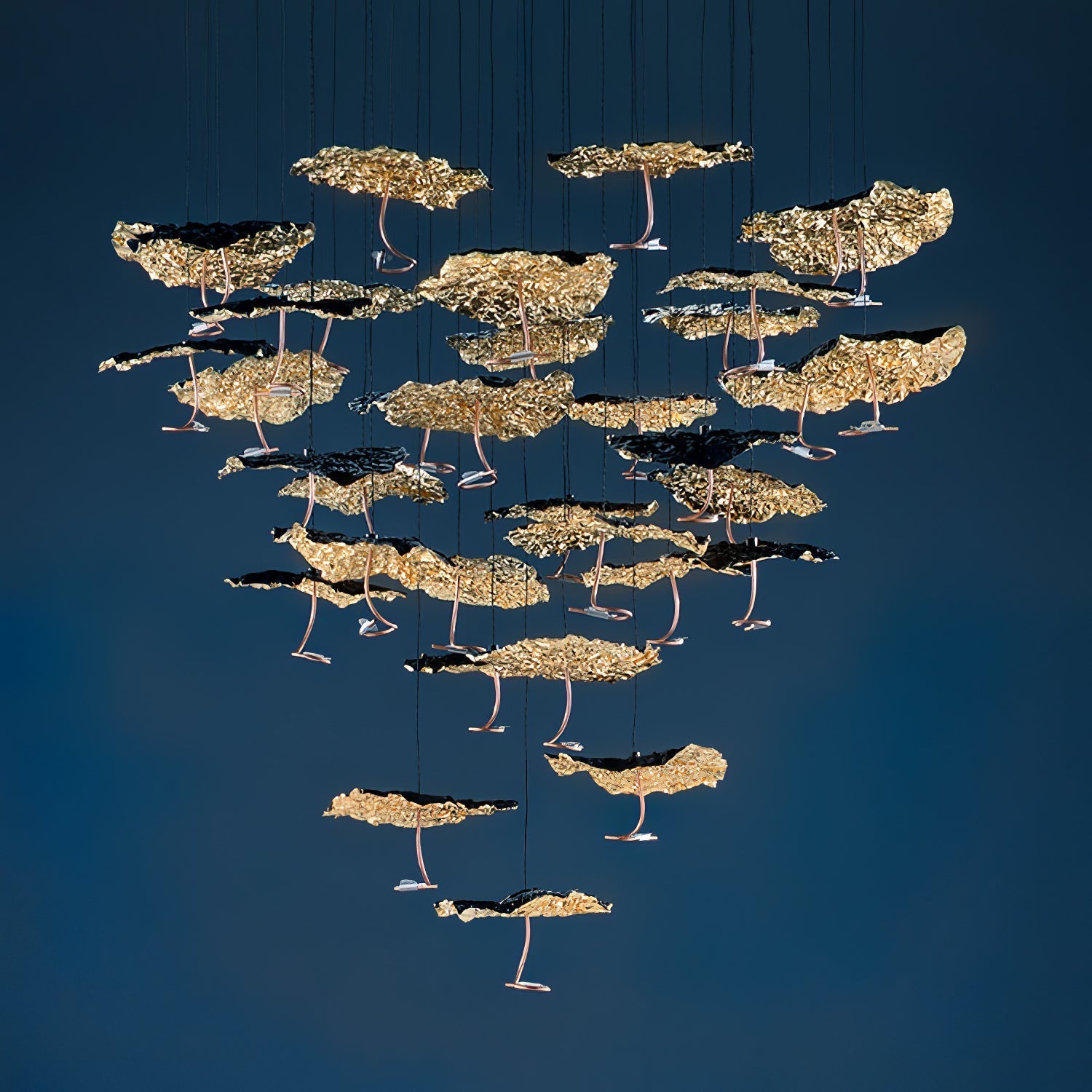 Naniv Brass Shade Aviary Constellation Chandelier