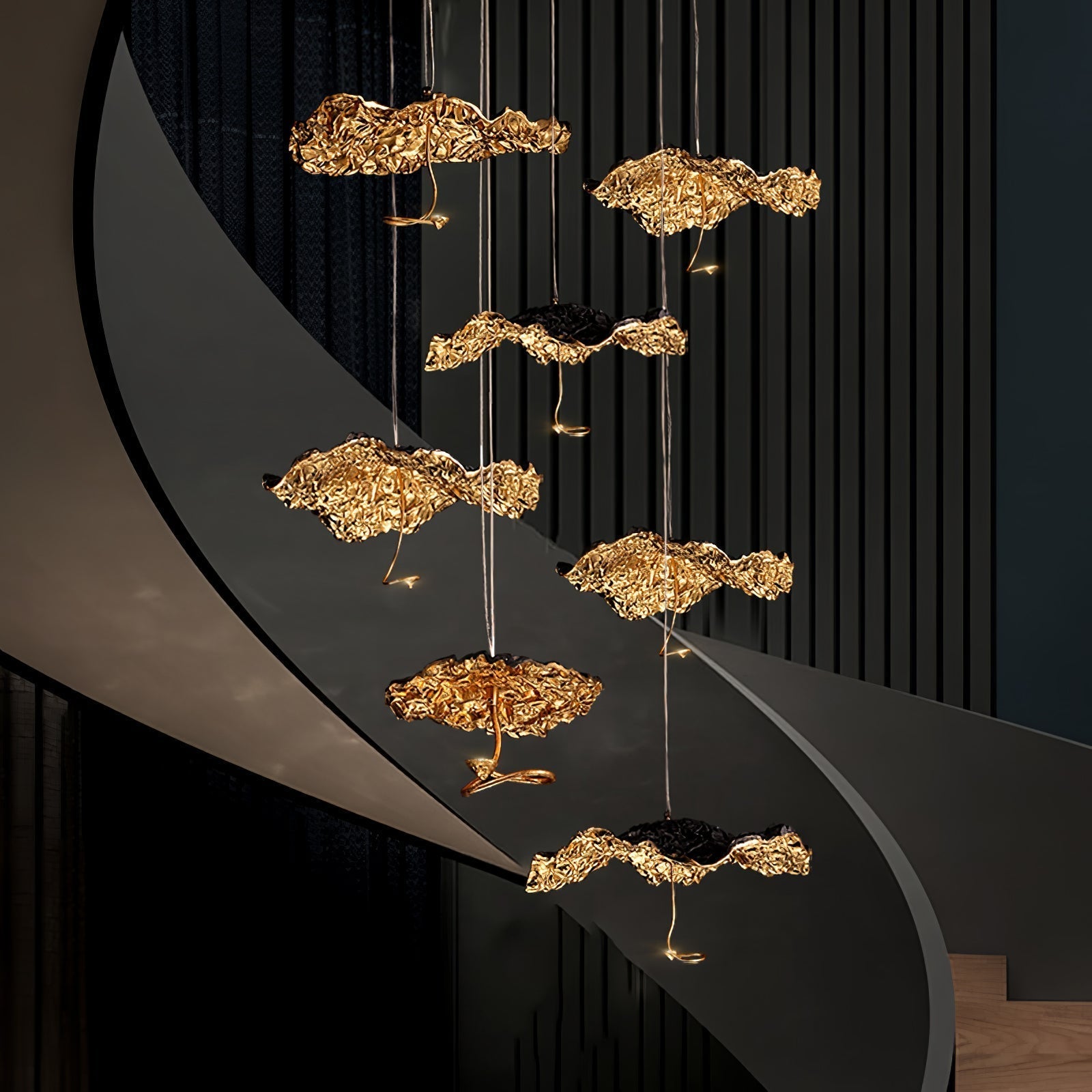 Naniv Brass Shade Aviary Constellation Chandelier