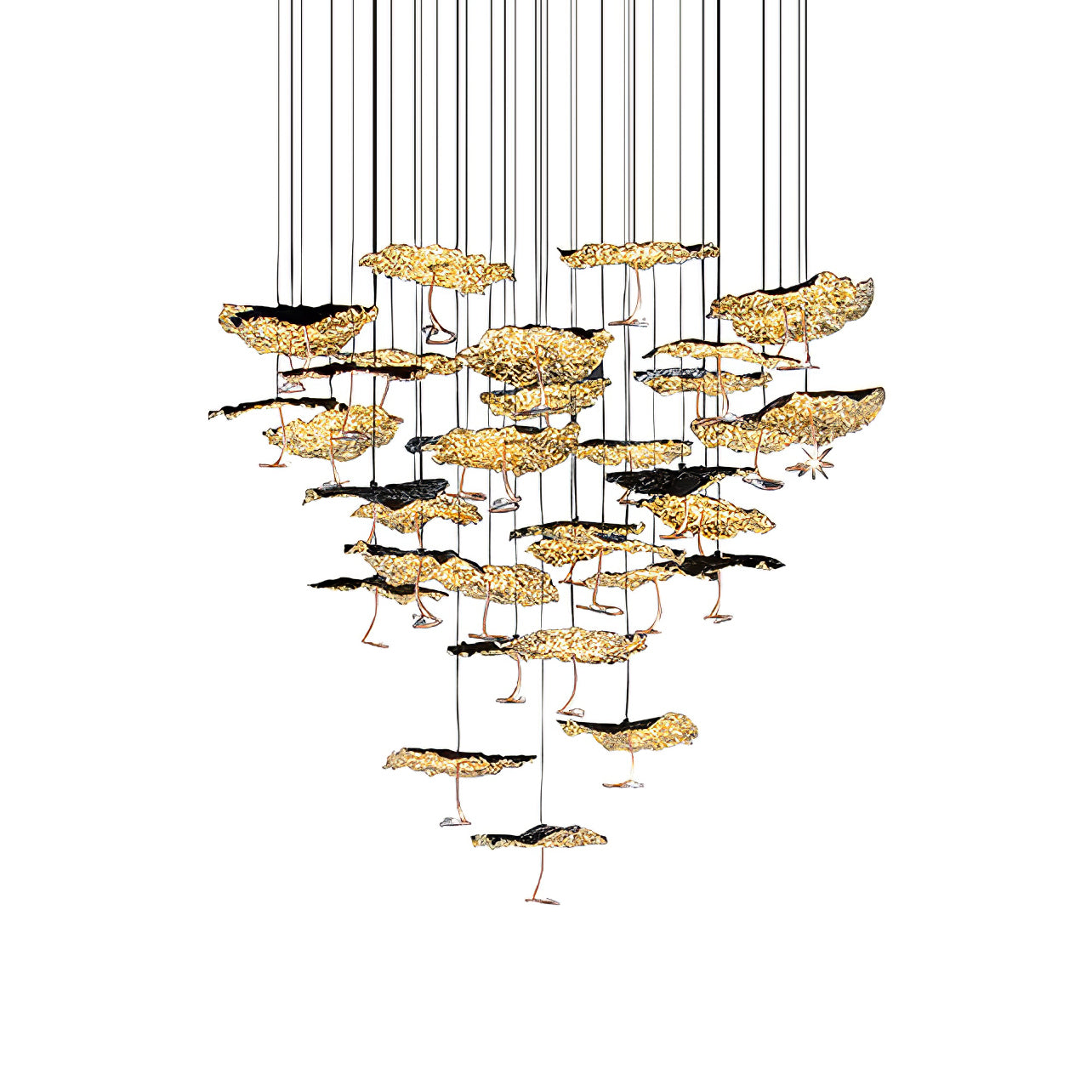 Naniv Brass Shade Aviary Constellation Chandelier