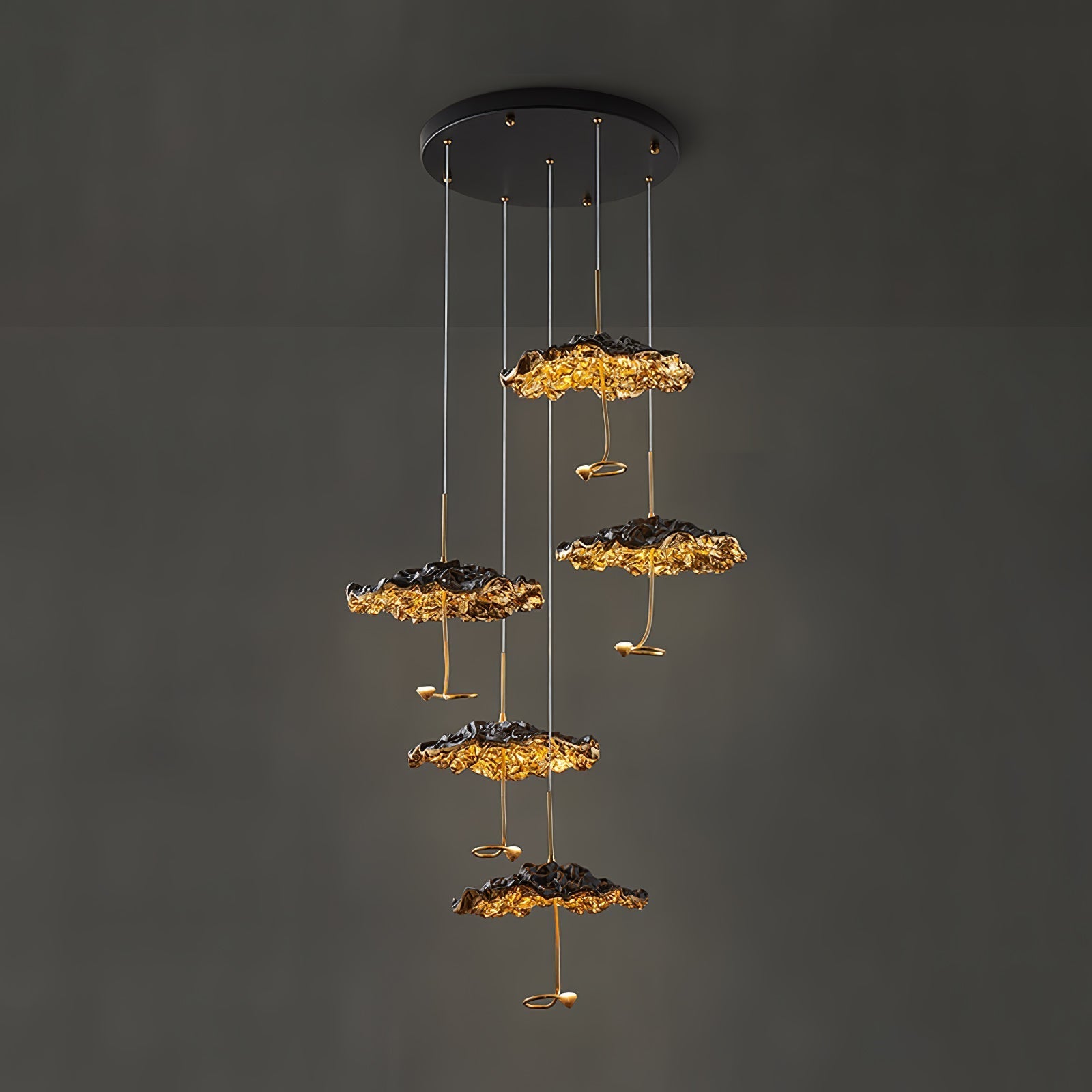 Naniv Brass Shade Aviary Constellation Chandelier