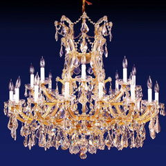 Golden 25 lights crystal maria theresa chandelier