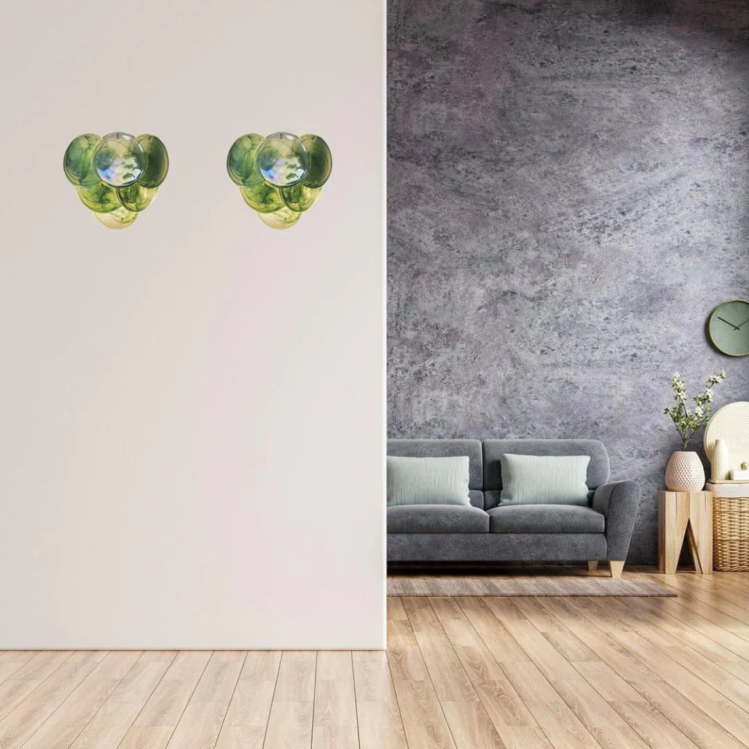 Green Murano Disc Wall Sconce 13.4"