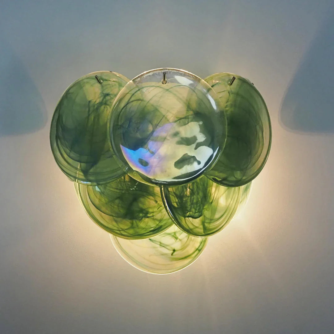 Green Murano Disc Wall Sconce 13.4"