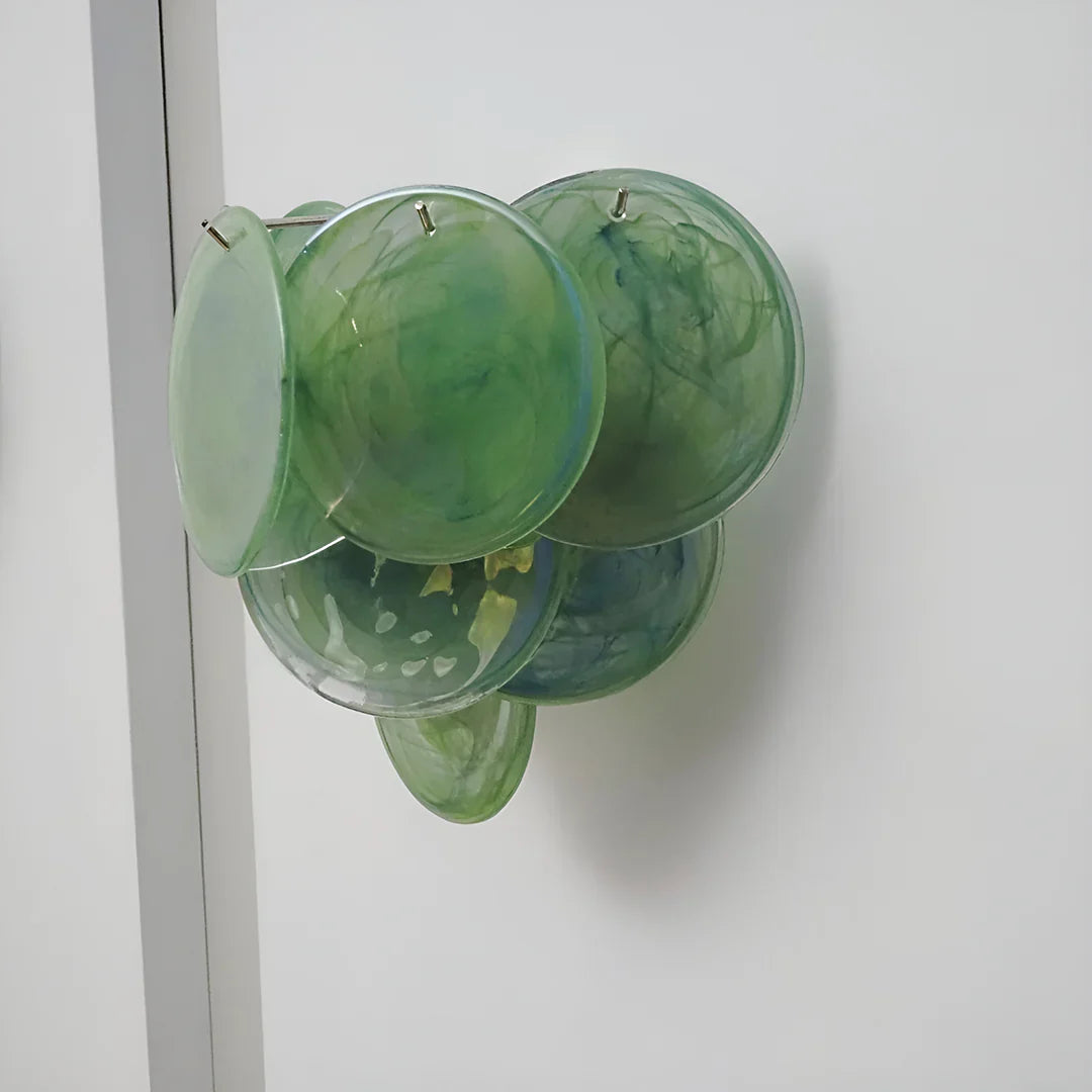 Green Murano Disc Wall Sconce 13.4"