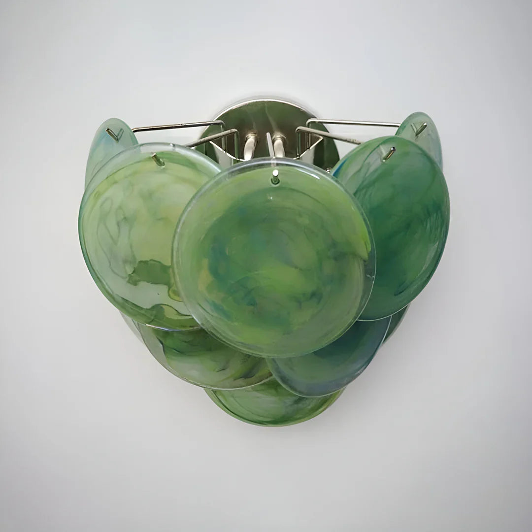 Green Murano Disc Wall Sconce 13.4"