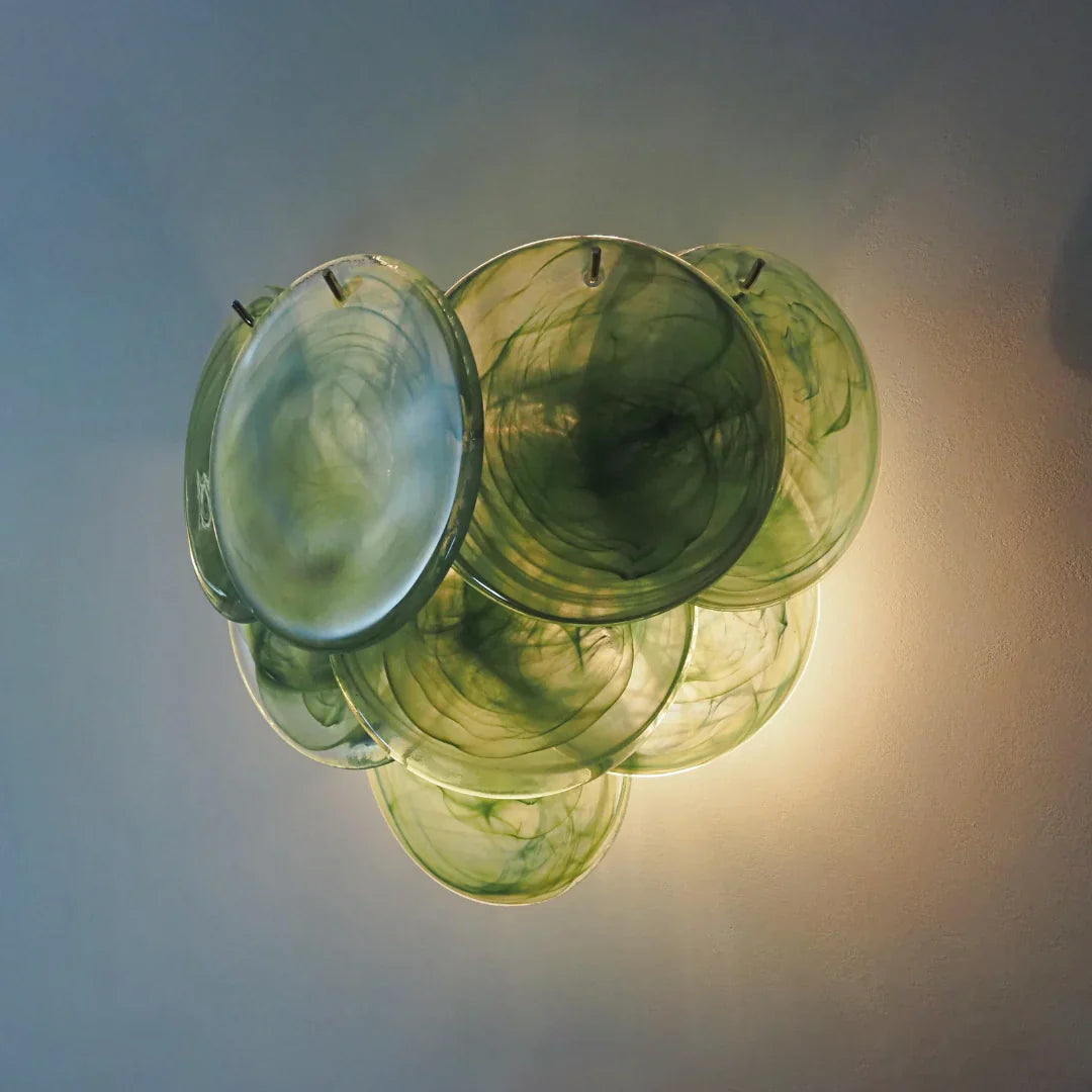 Green Murano Disc Wall Sconce 13.4"