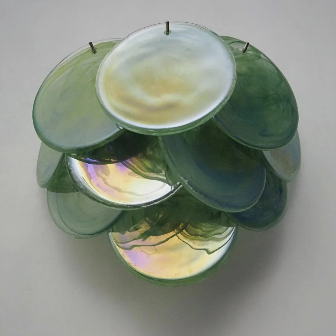 Green Murano Disc Wall Sconce 13.4"