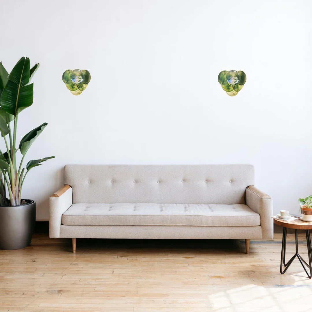 Green Murano Disc Wall Sconce 13.4"