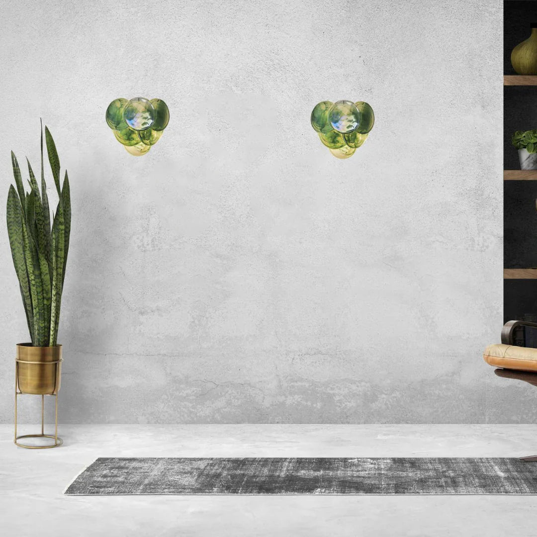 Green Murano Disc Wall Sconce 13.4"