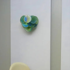 Green Murano Disc Wall Sconce 13.4"