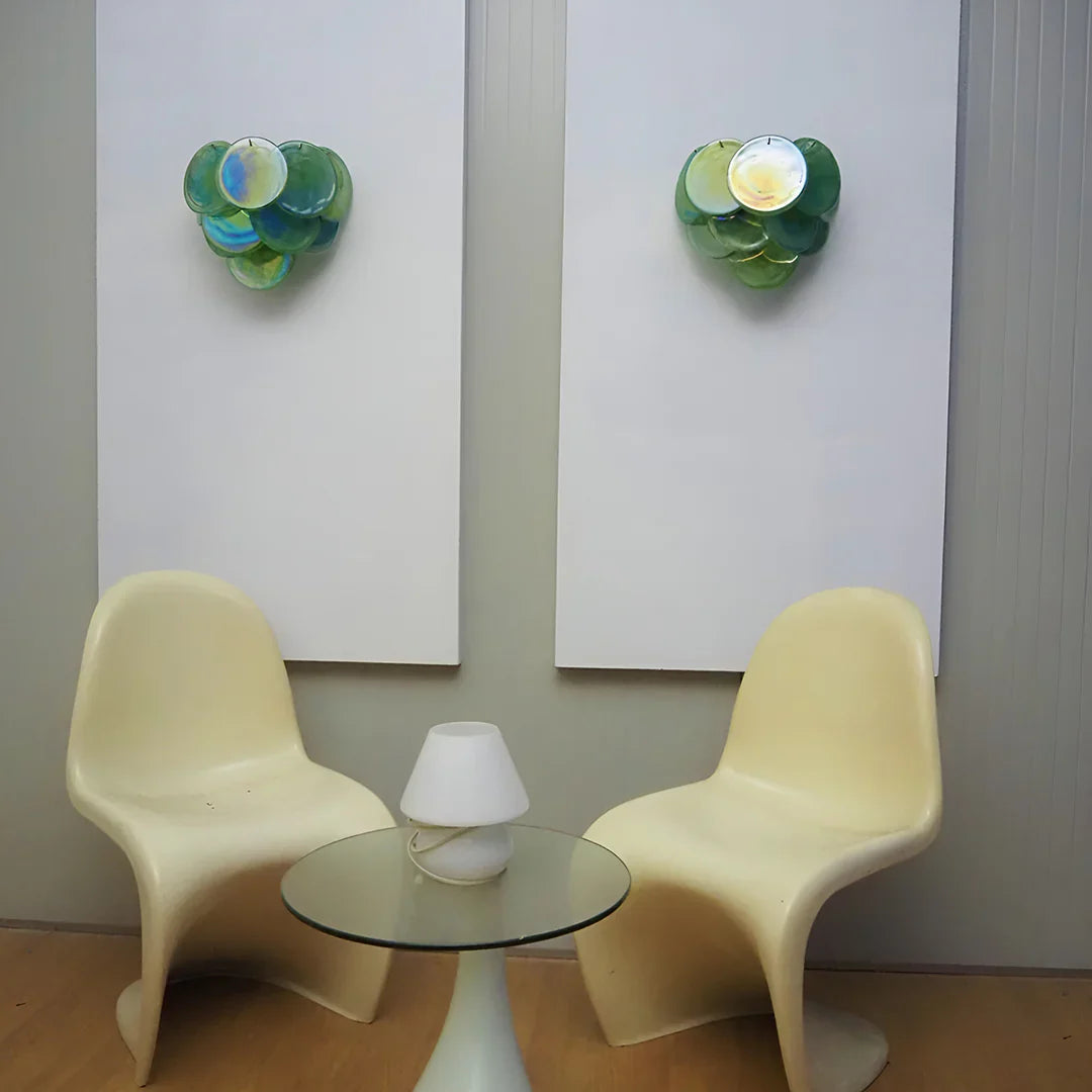 Green Murano Disc Wall Sconce 13.4"