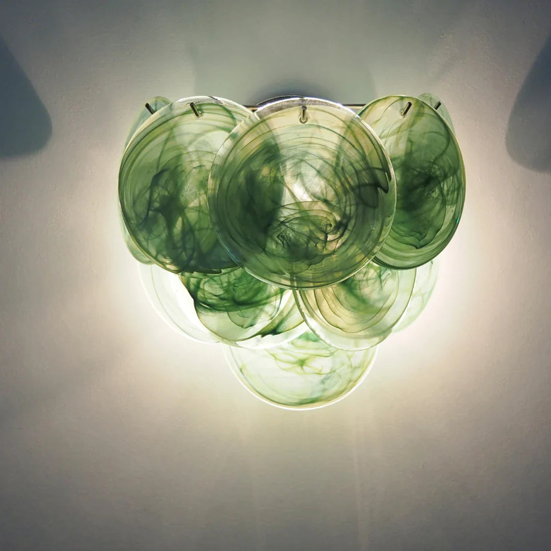 Green Murano Disc Wall Sconce 13.4"