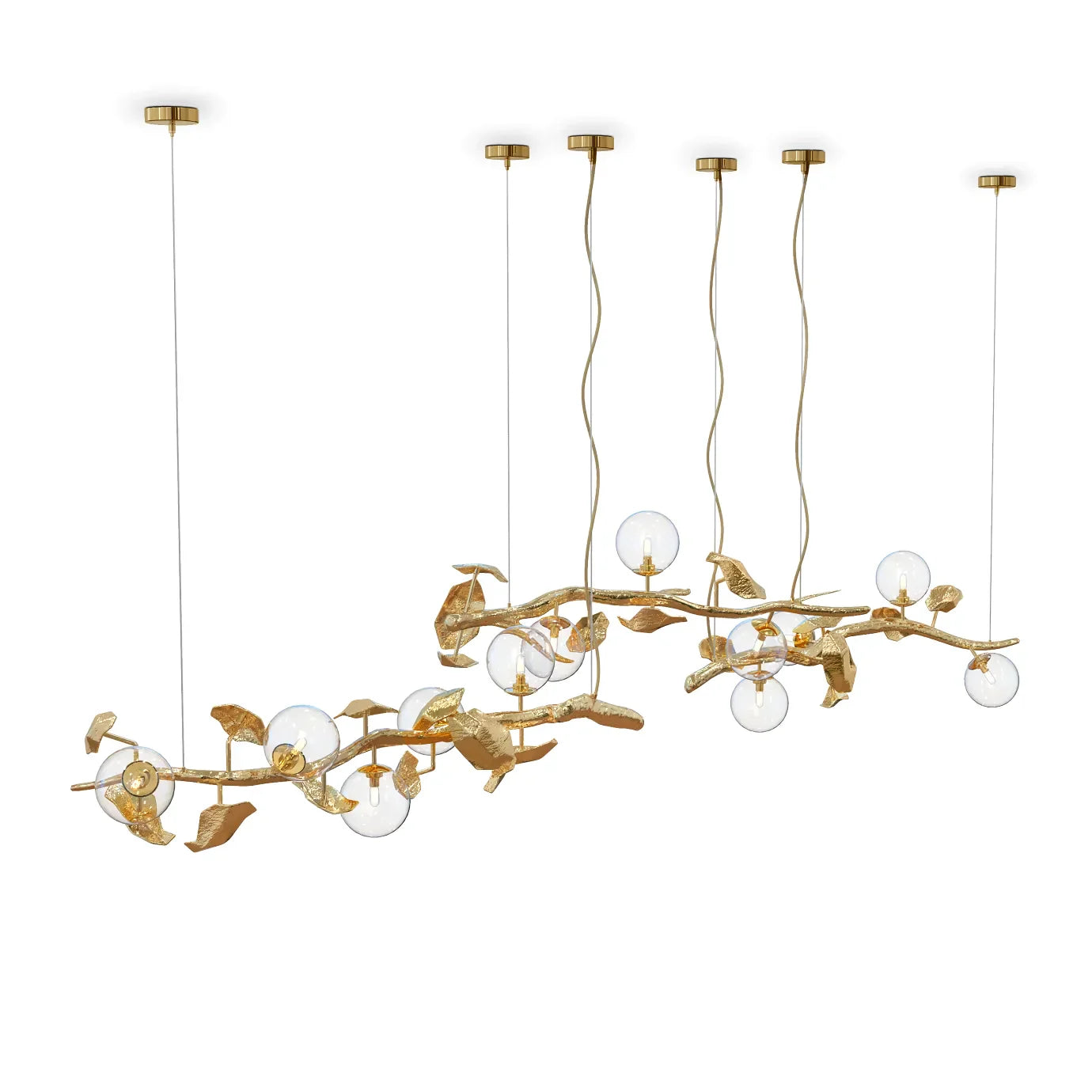 Gold Leaf Hera Chandelier