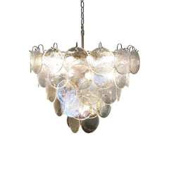 Elegant Murano Disc Iridescent Chandelier 27.6"