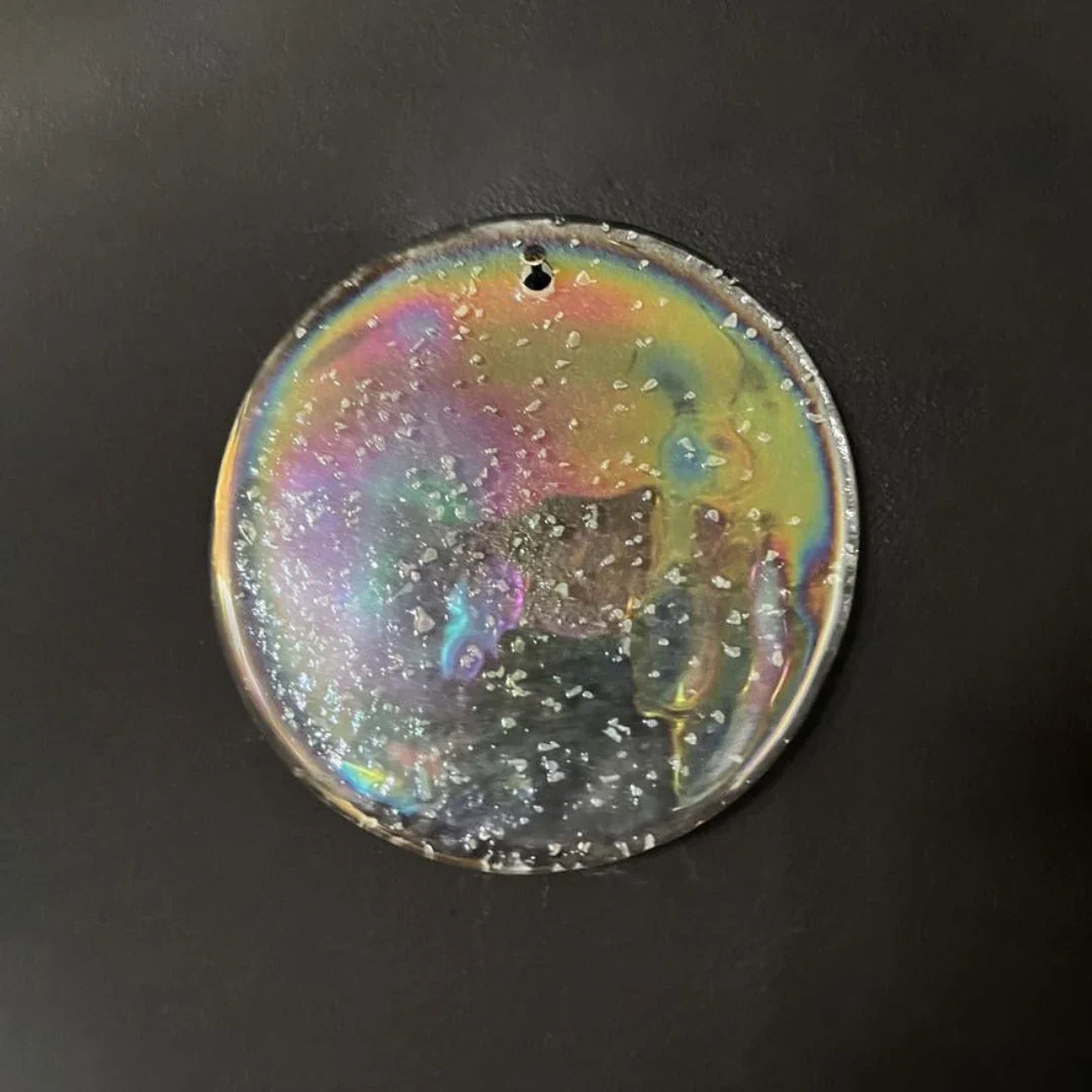 Elegant Murano Disc Iridescent Chandelier 27.6"