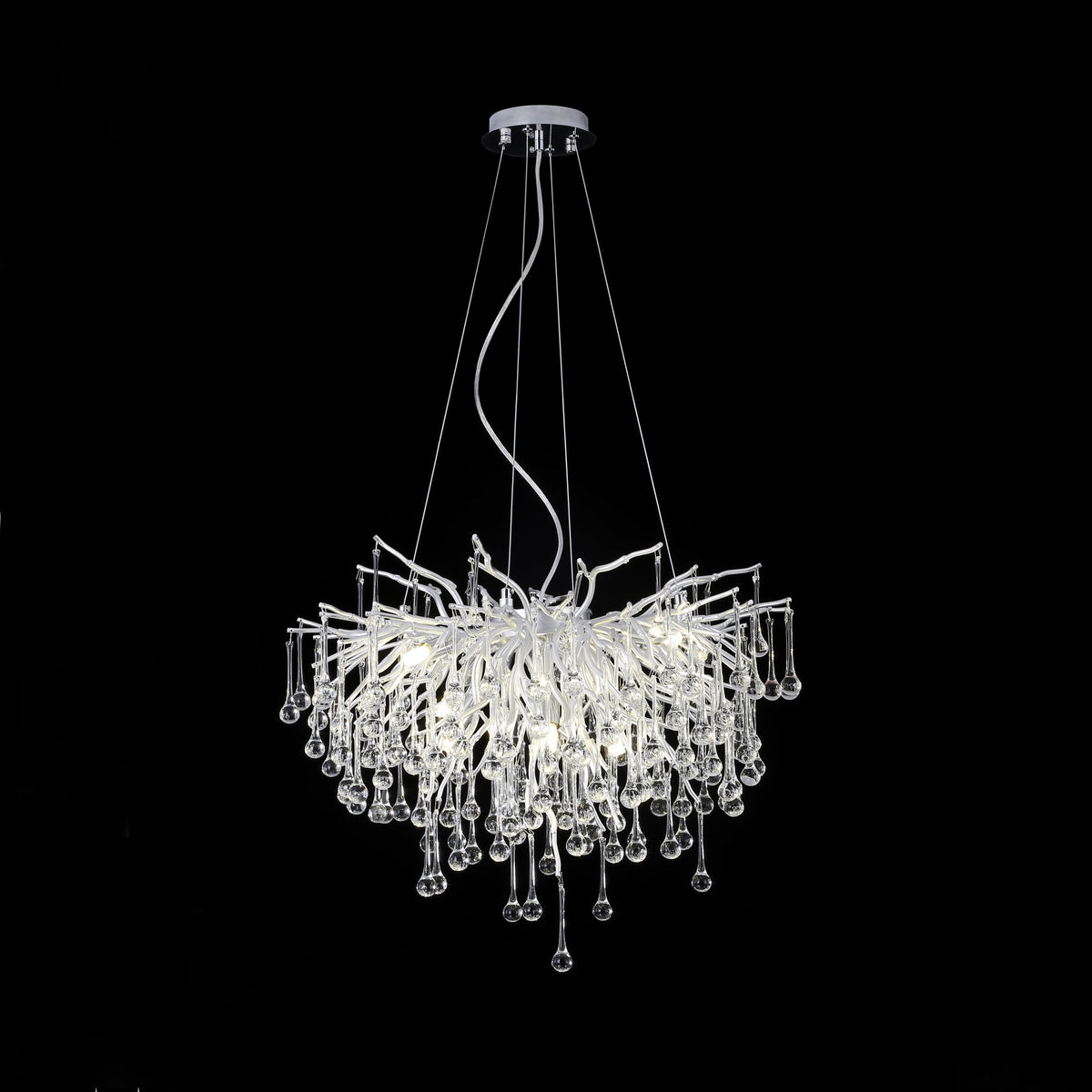 Tree Crystal Chandelier,Silver 23.62" D