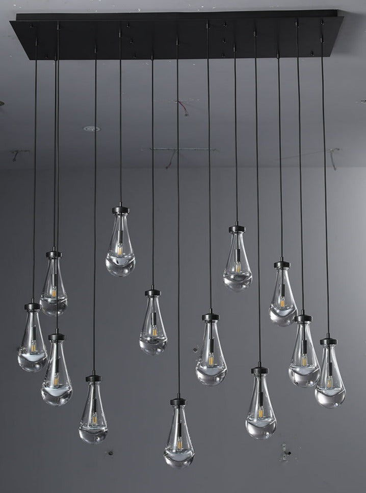 Raindrop Linear Chandelier W 54"