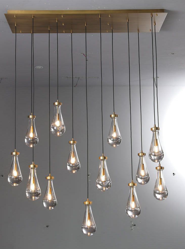 Raindrop Linear Chandelier W 54"