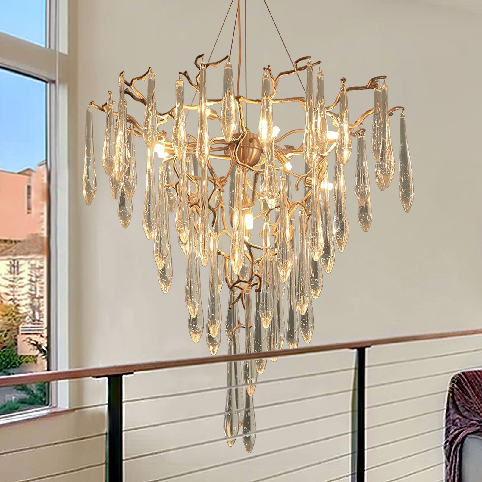 Annata Ice Strip Crystal Chandelier