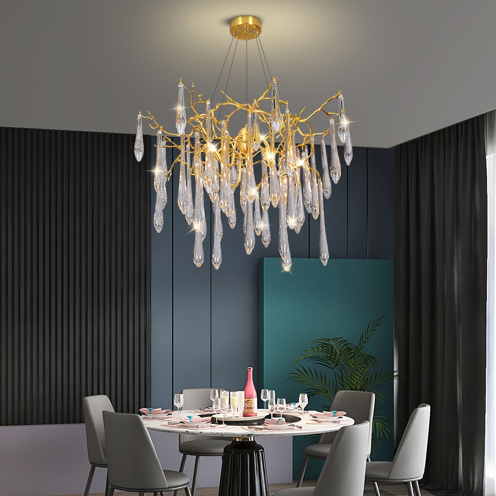 Annata Ice Strip Crystal Chandelier